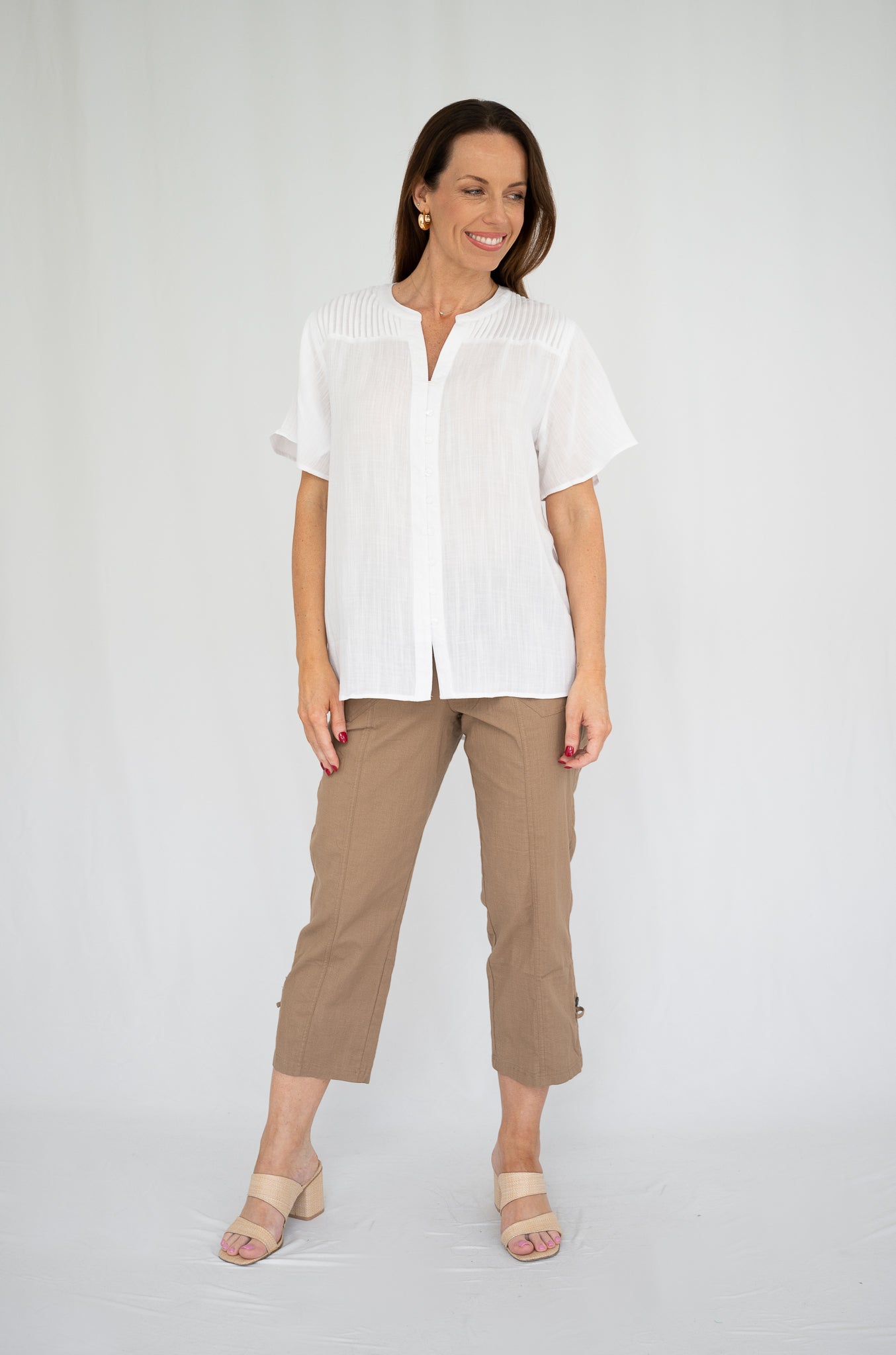 Carrie Pleated Blouse White