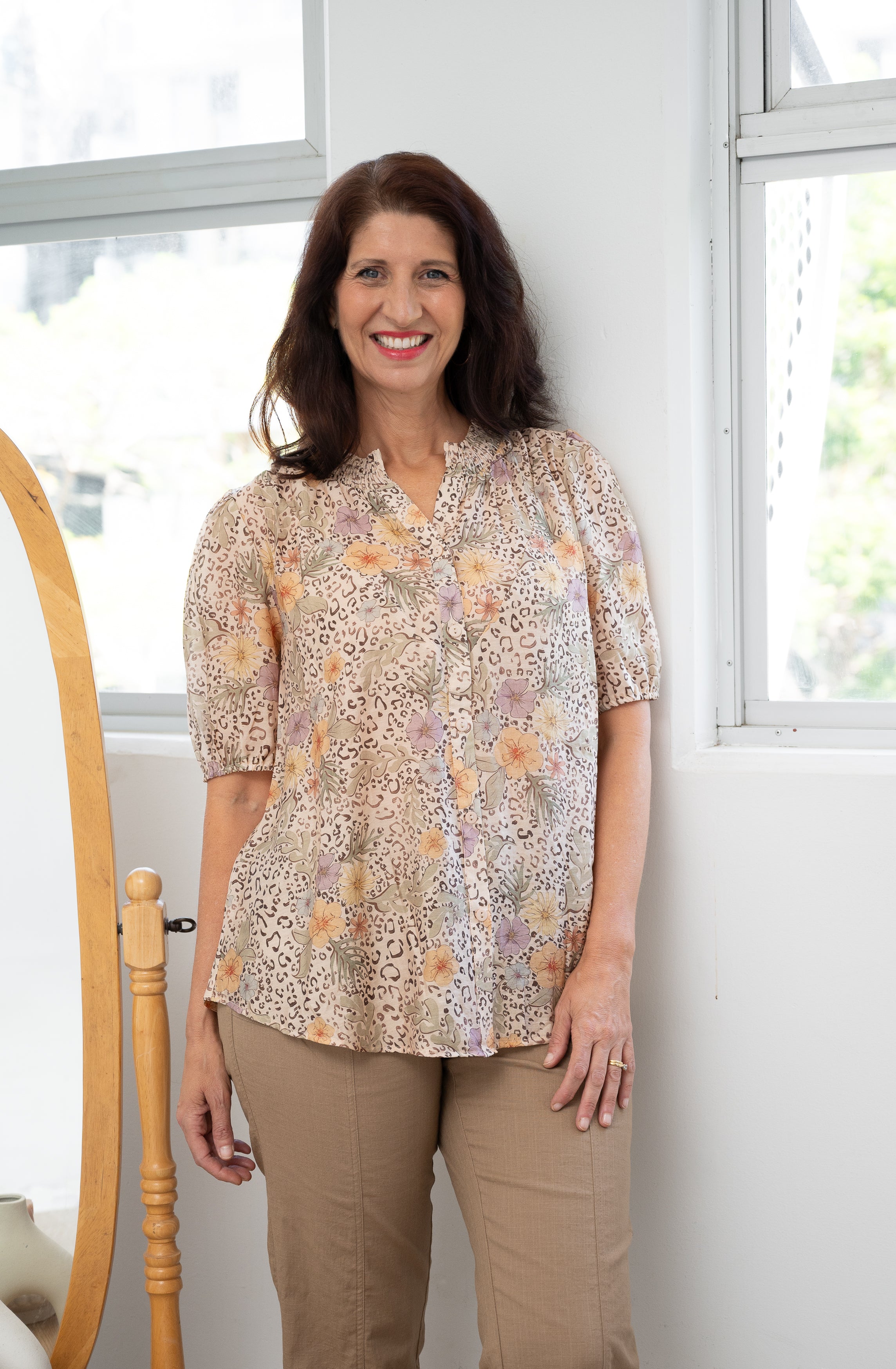 Floral Leopard Blouse