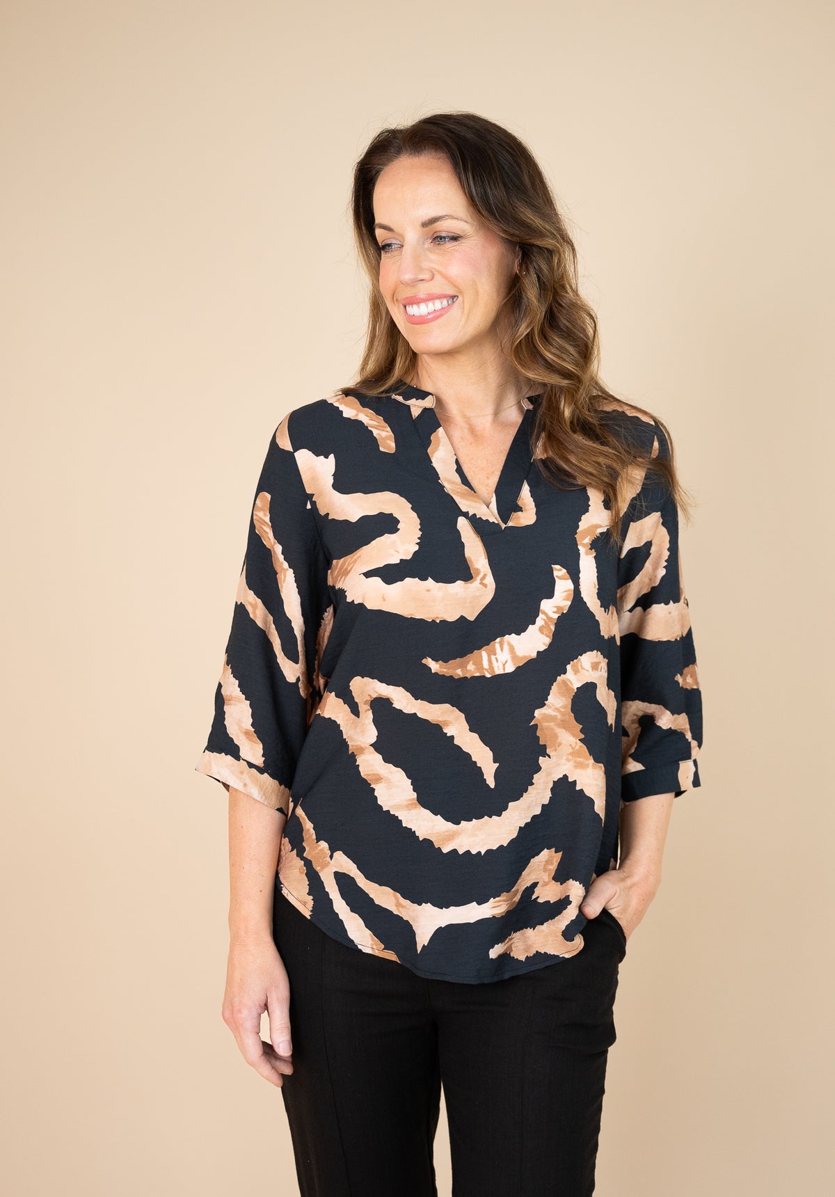 Farren Abstract Print Blouse