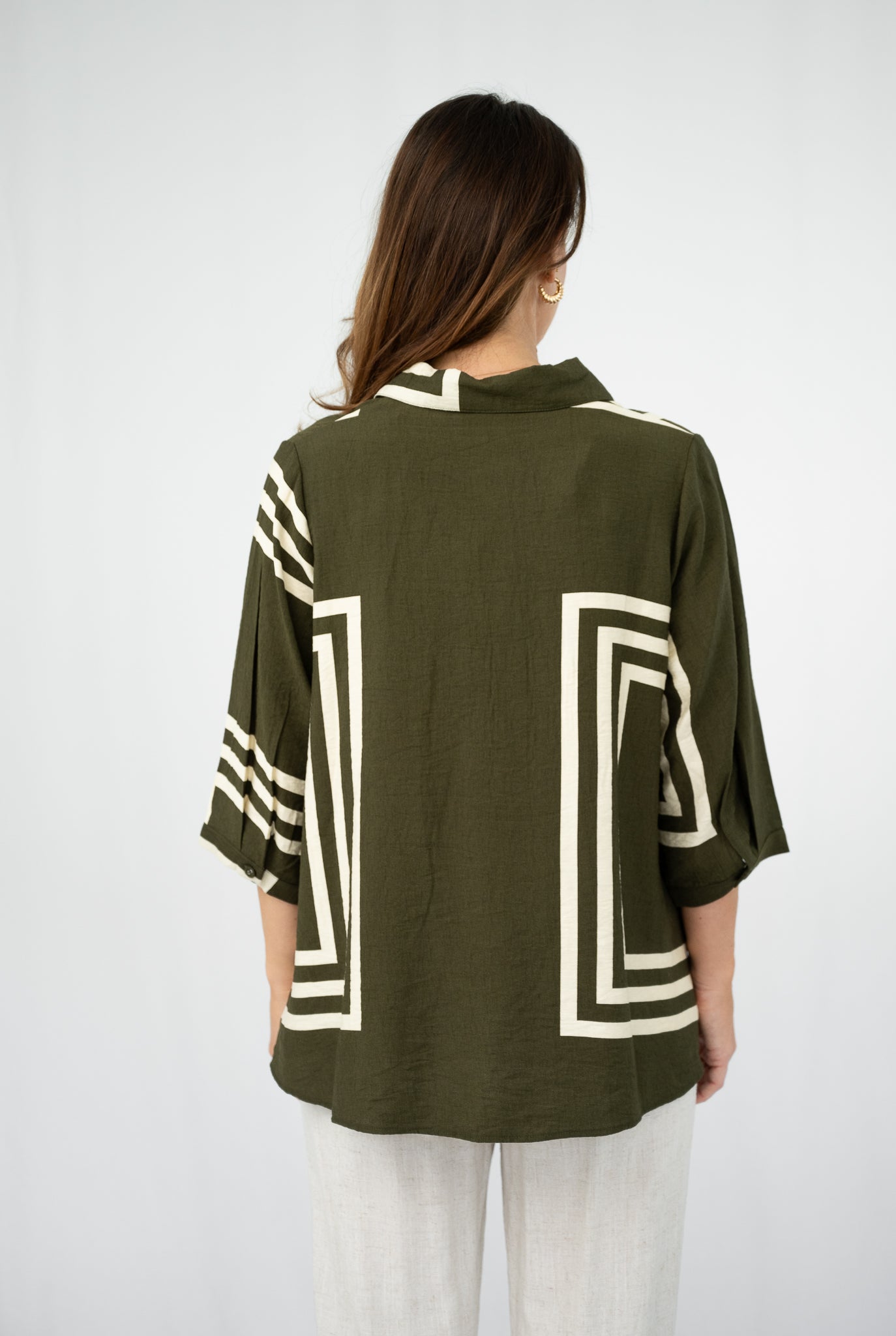 Cartia Geometric Blouse Olive