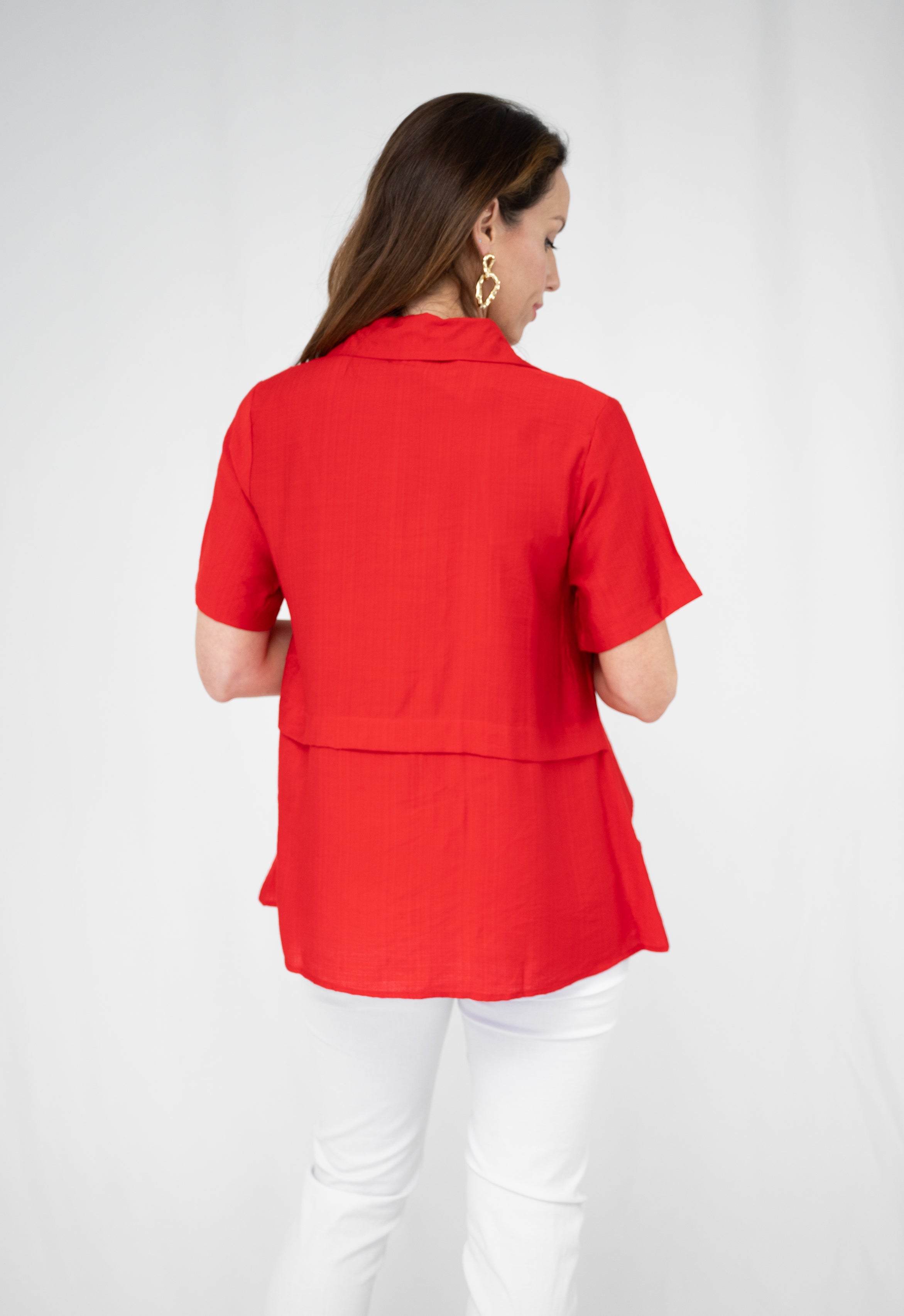 Sally Front Layer Shirt Red