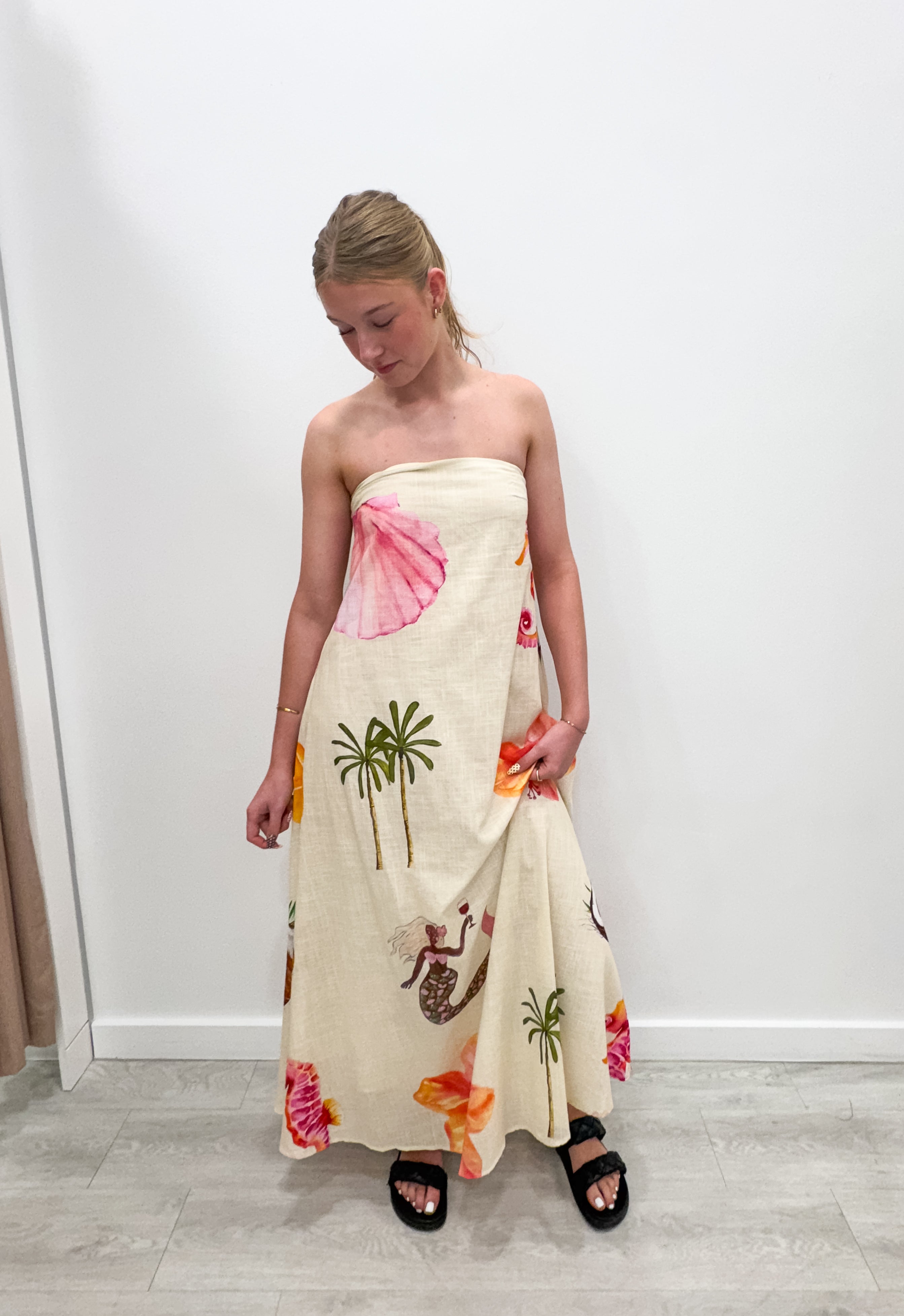 Mermaid Island Strapless Maxi Dress