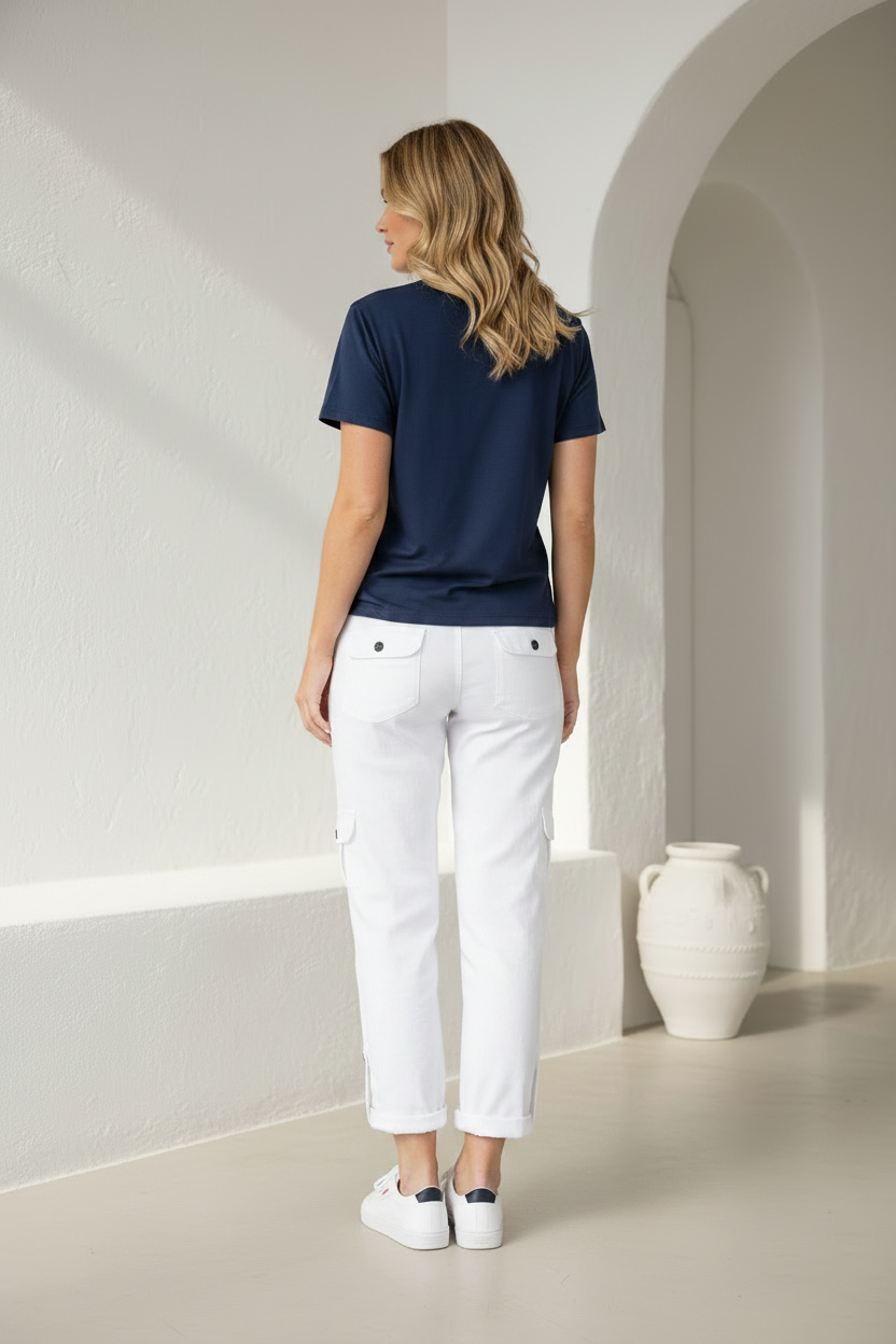 Lora Cargo Pants White