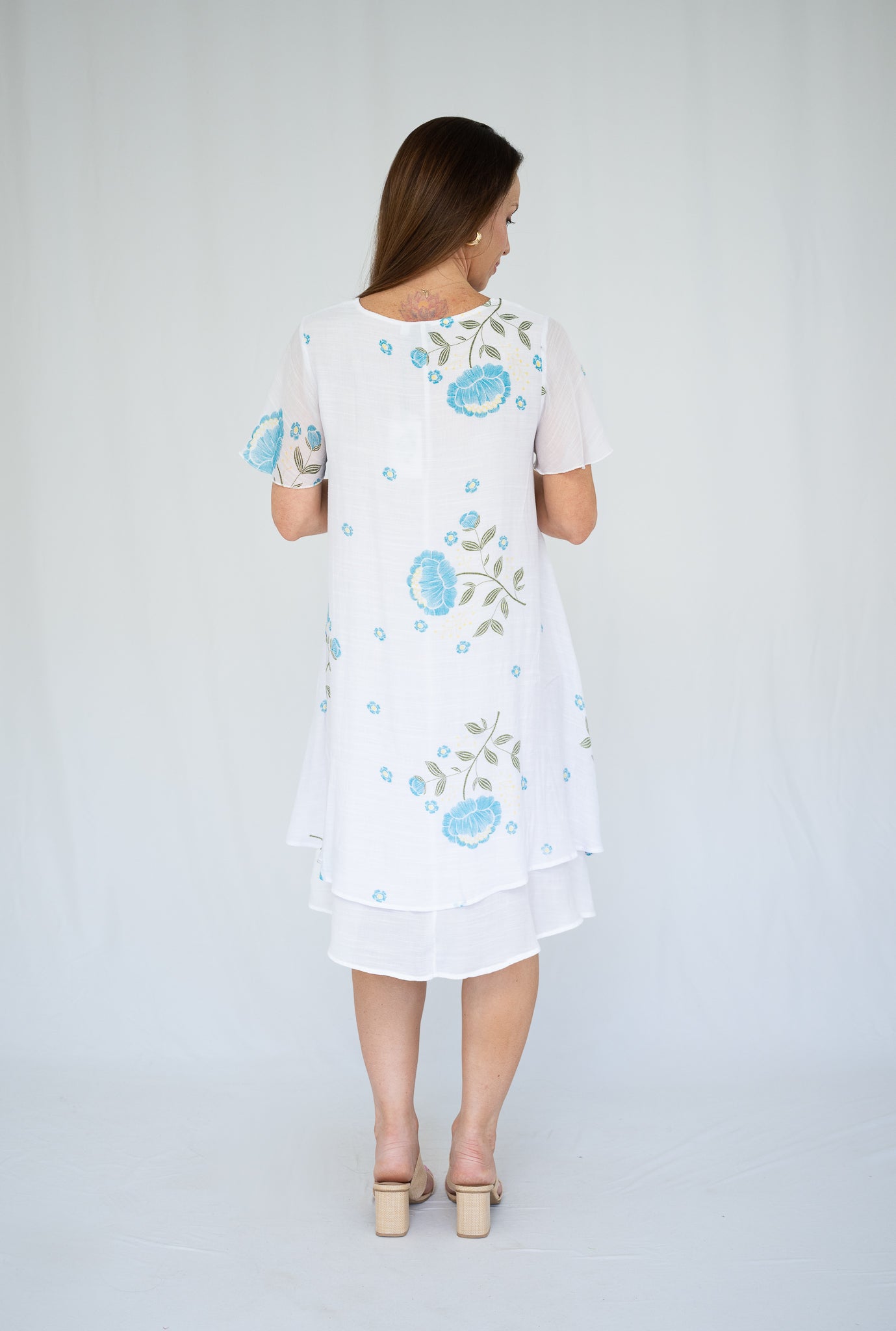 Brighton Layered Midi Dress Teal