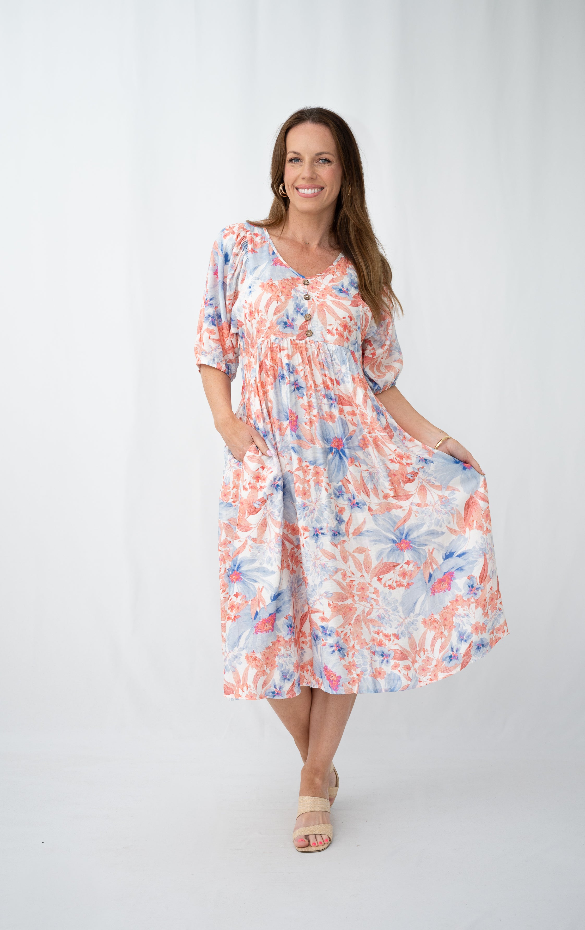 Margie Midi Dress Blue