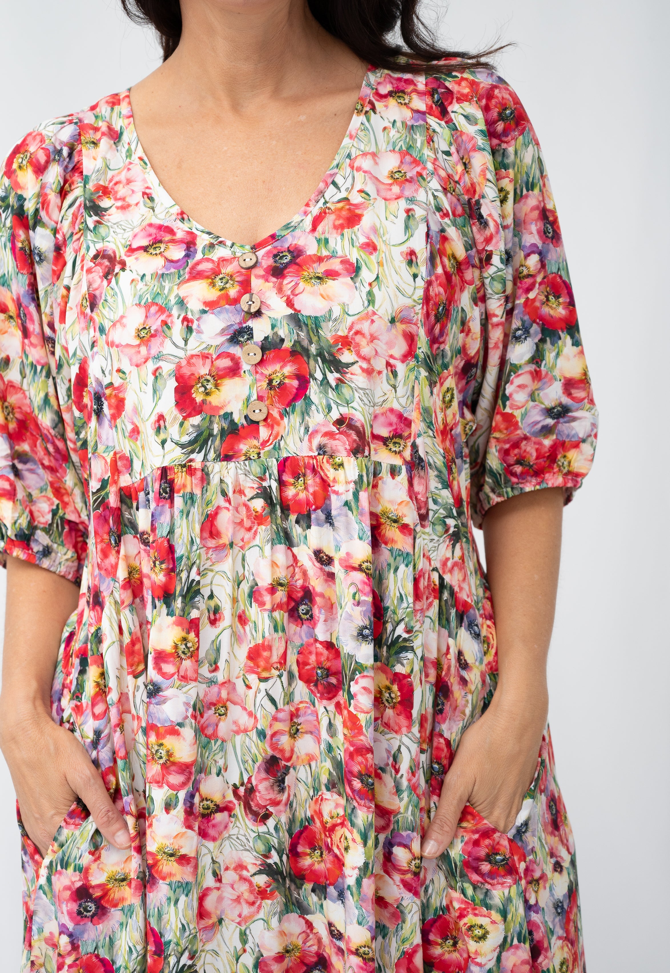 Margie Midi Dress Red