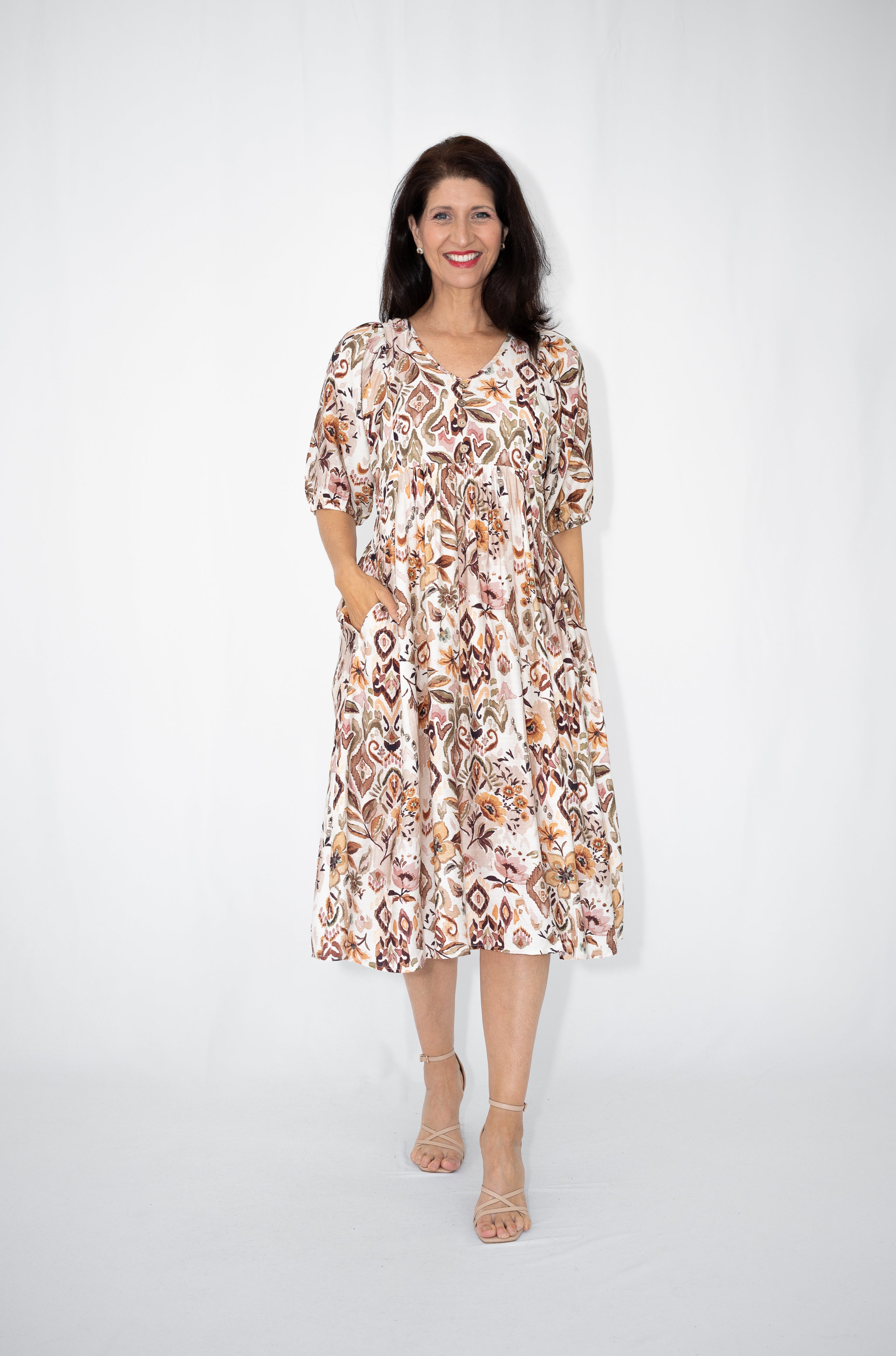 Harmony Peasant Midi Dress
