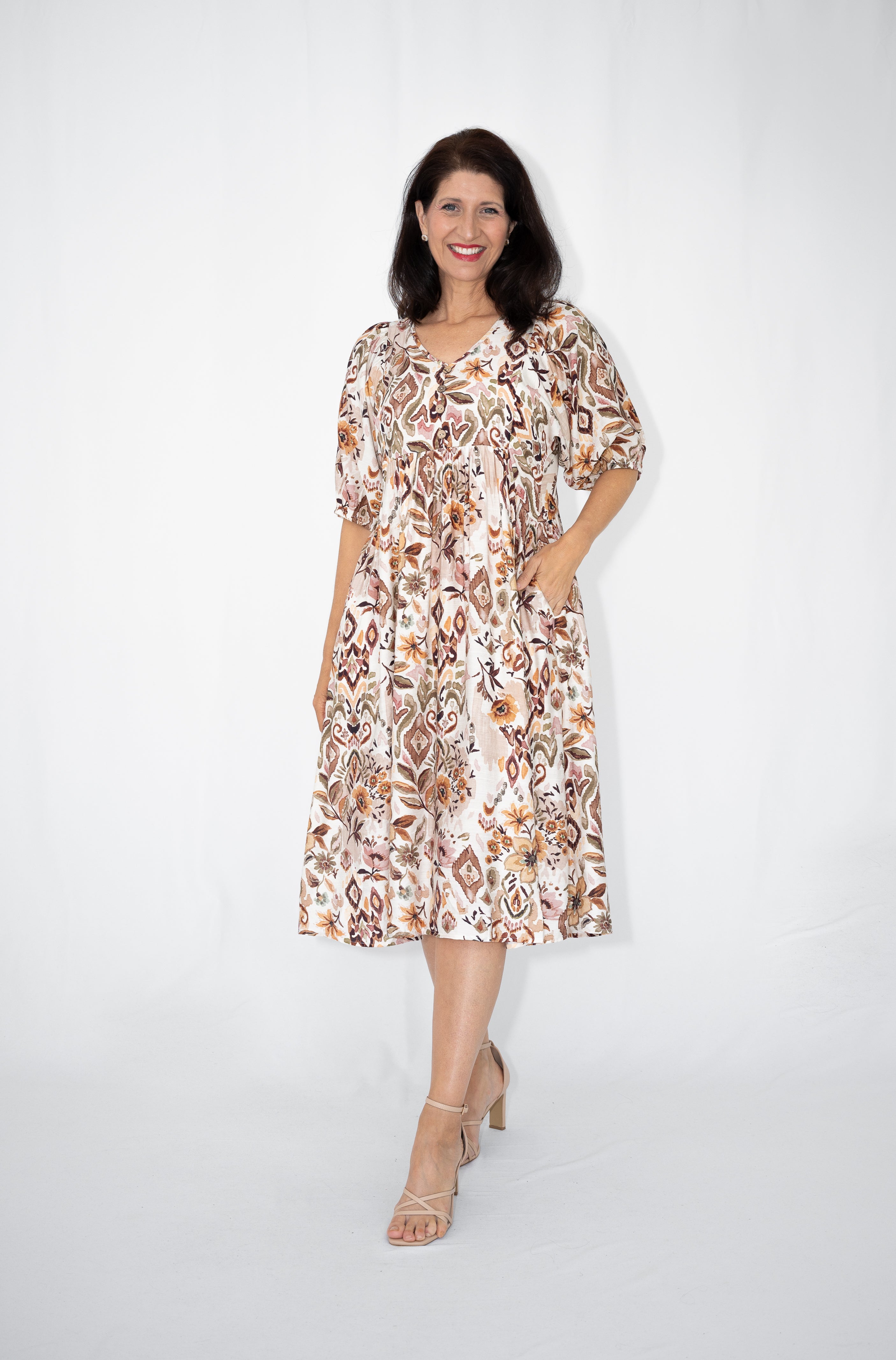 Harmony Peasant Midi Dress