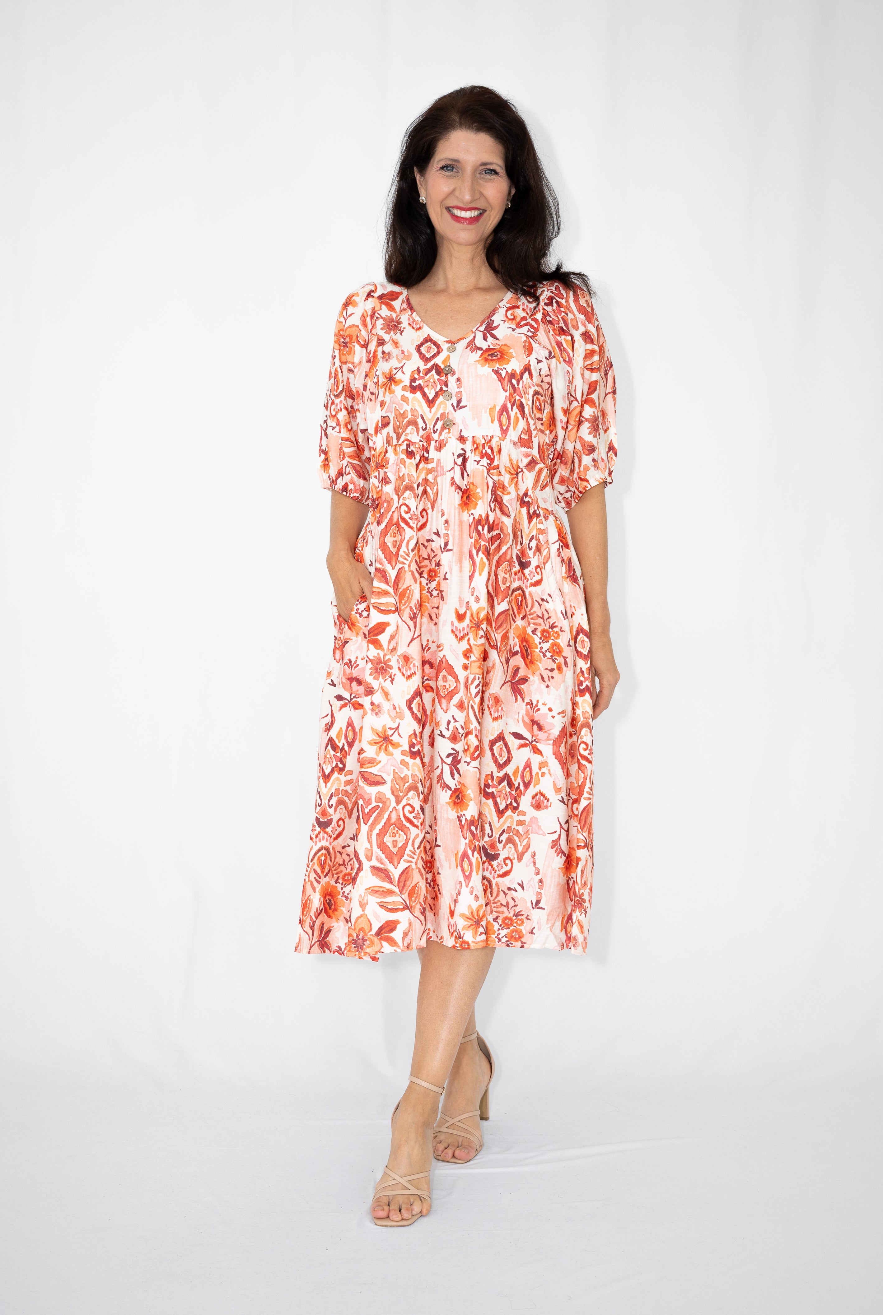 Harmony Midi Dress Tangerine