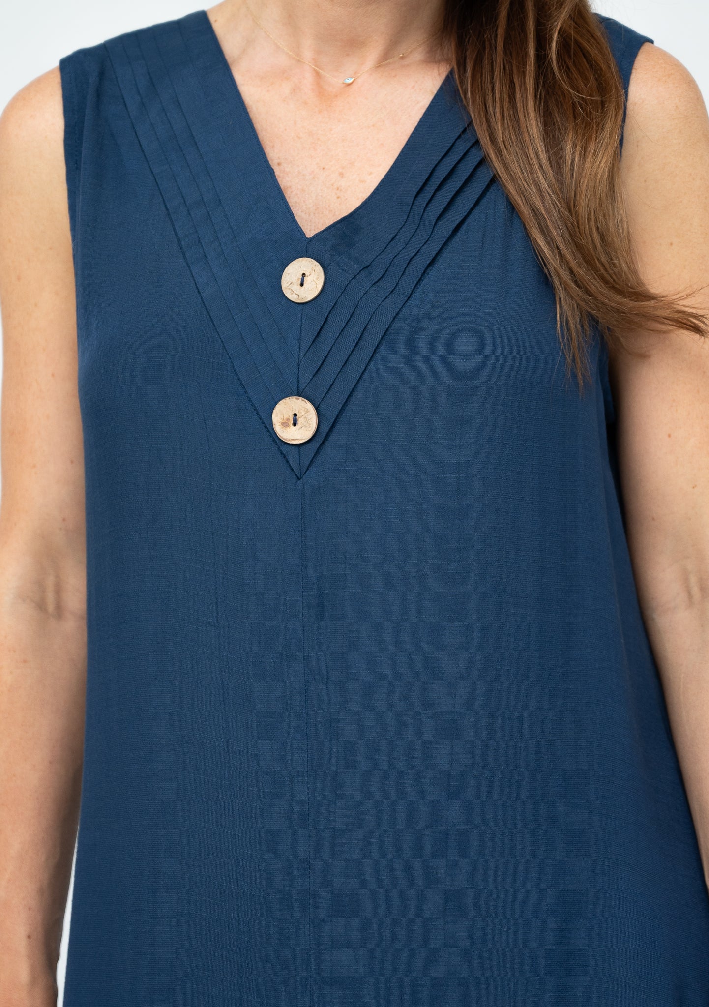 Hayley Sleeveless Midi Dress Navy