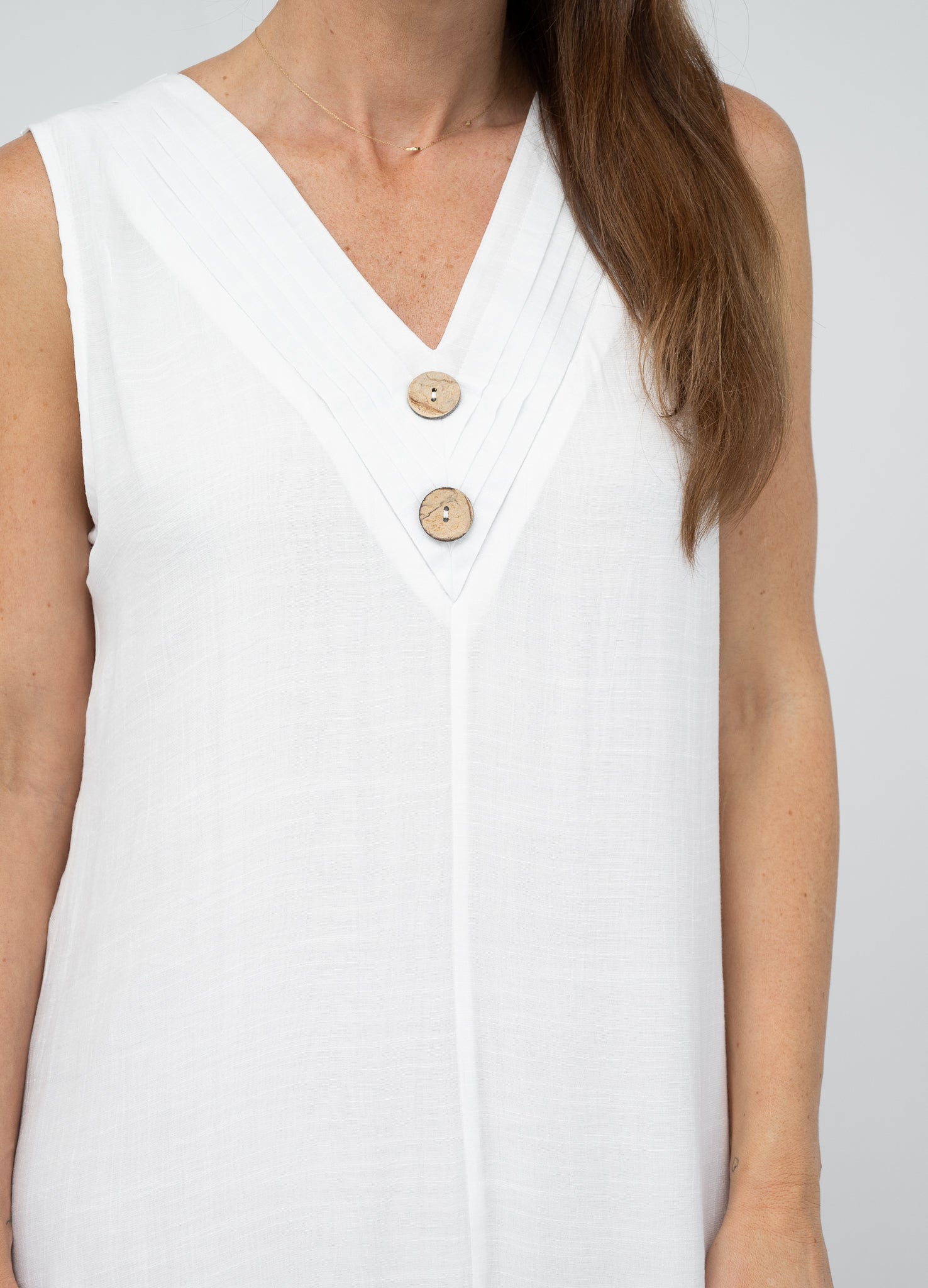 Hayley Sleeveless Midi Dress White