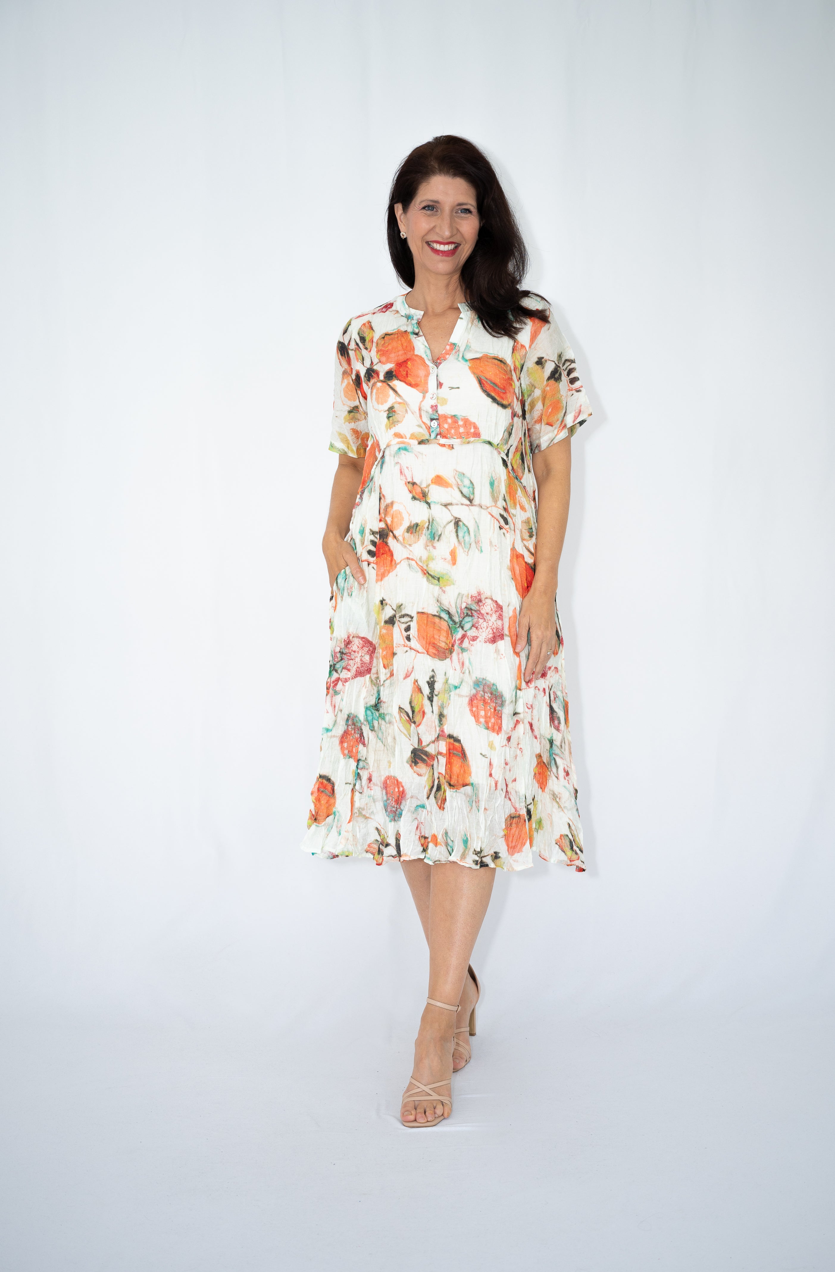 Citrus Glow Midi Dress