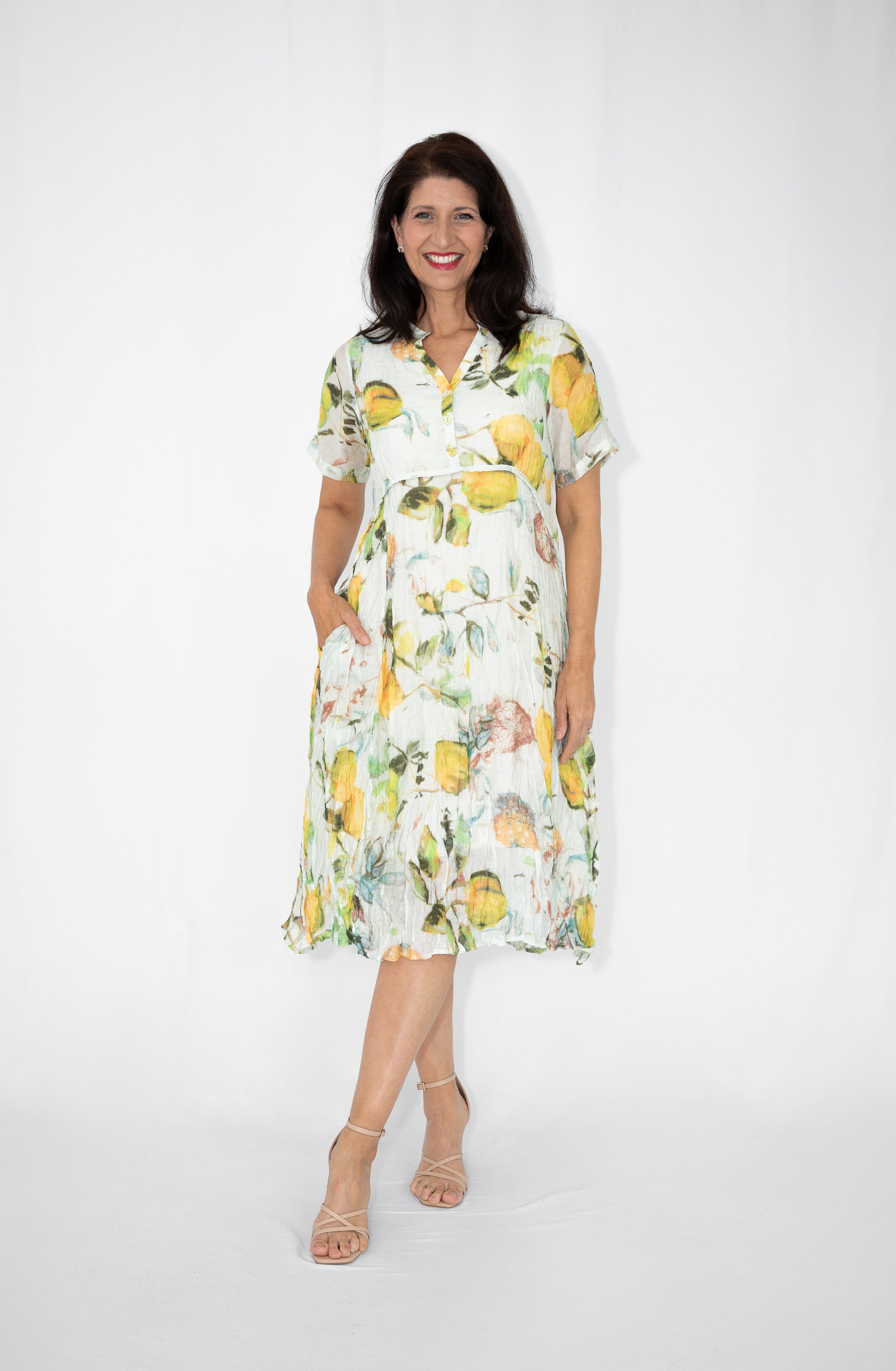 Citrus Glow Midi Dress