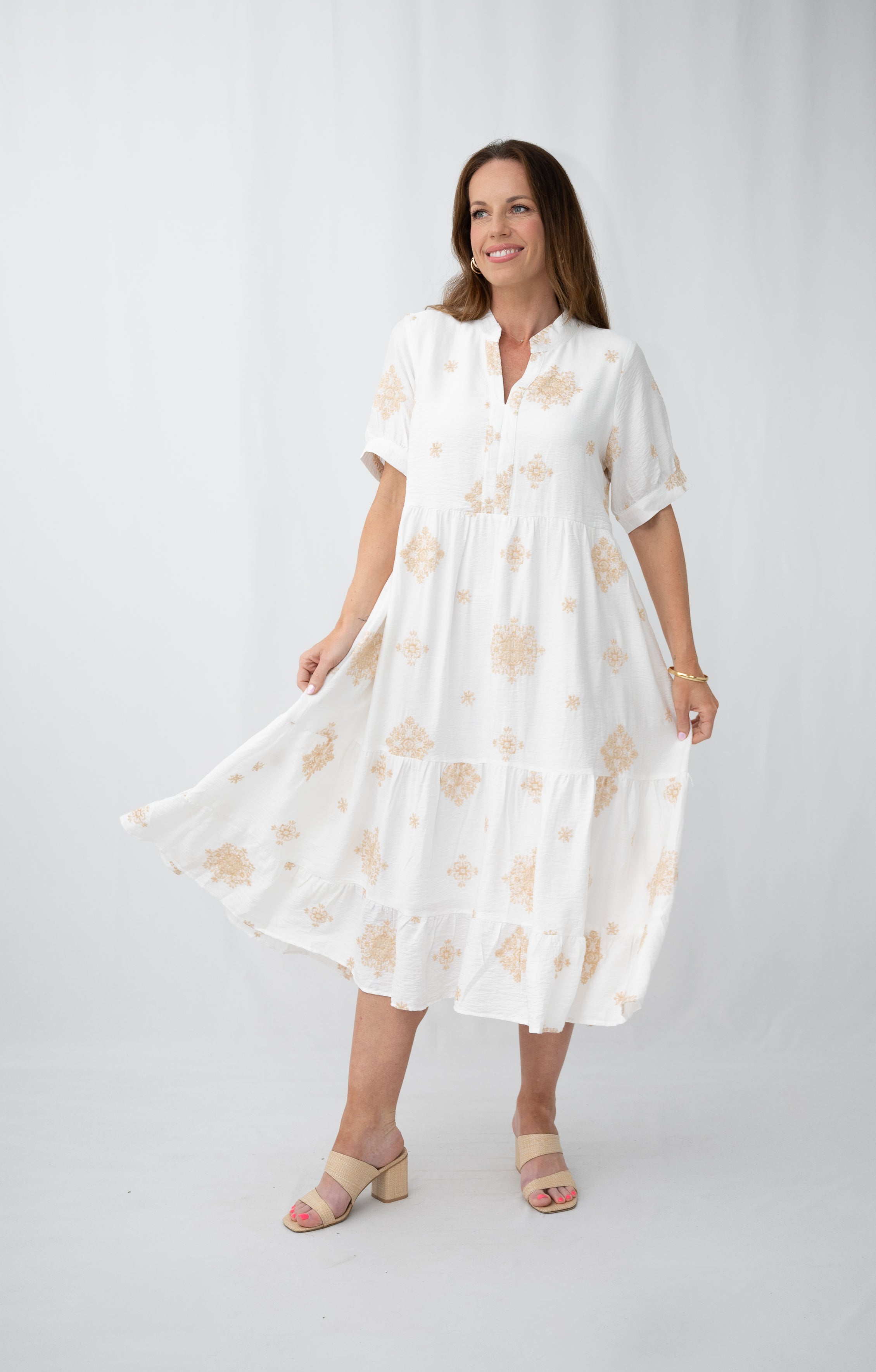 Sandy Bay Embroidered Midi Dress