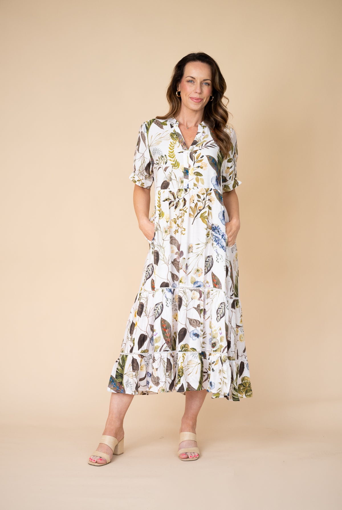 Rita Fauna Tiered Midi Dress