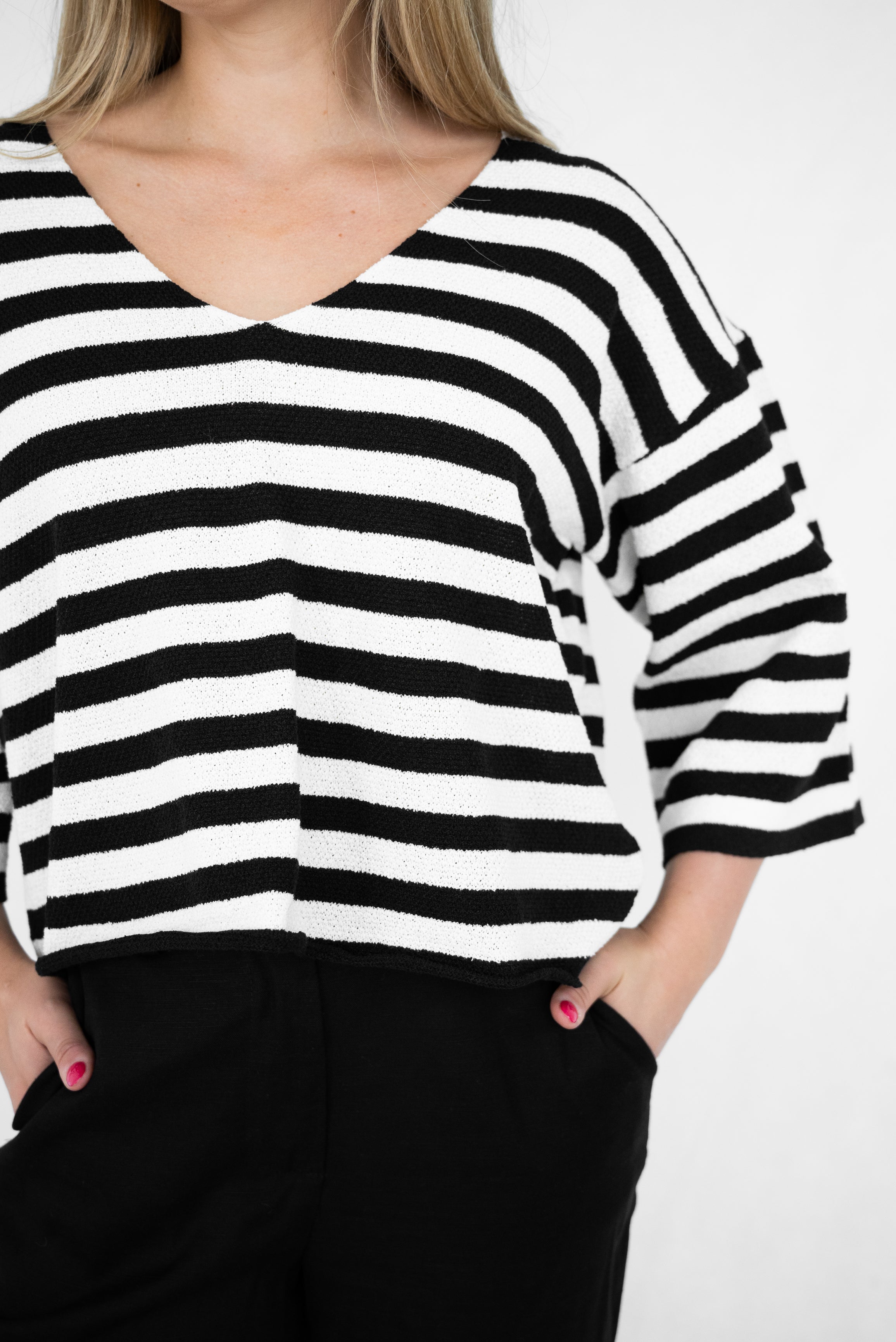 Boucle Knit Top Black