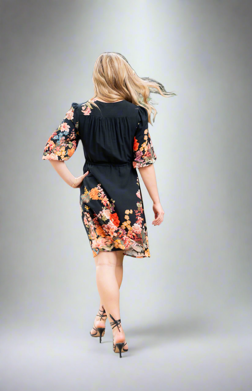 Flower Border Dress