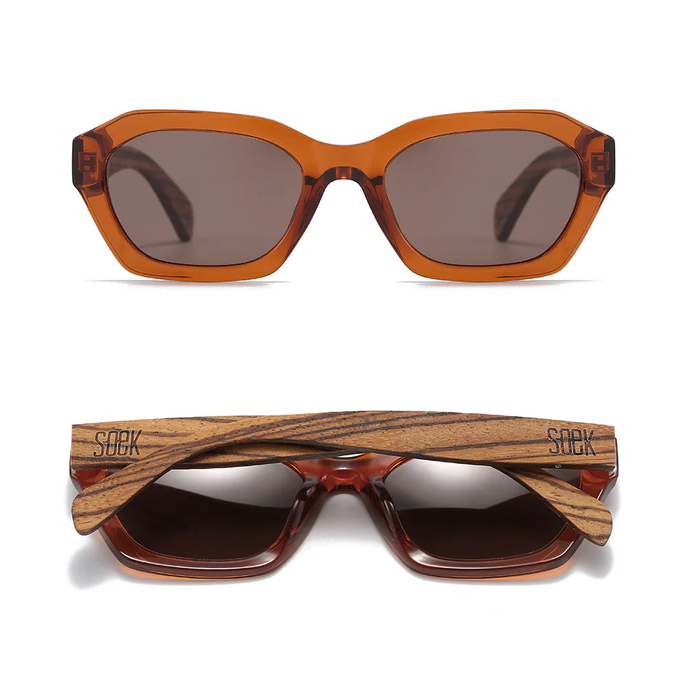 SOEK STRAY Coffee Bean l Sunglasses l Brown Lens l Walnut Wood Arms