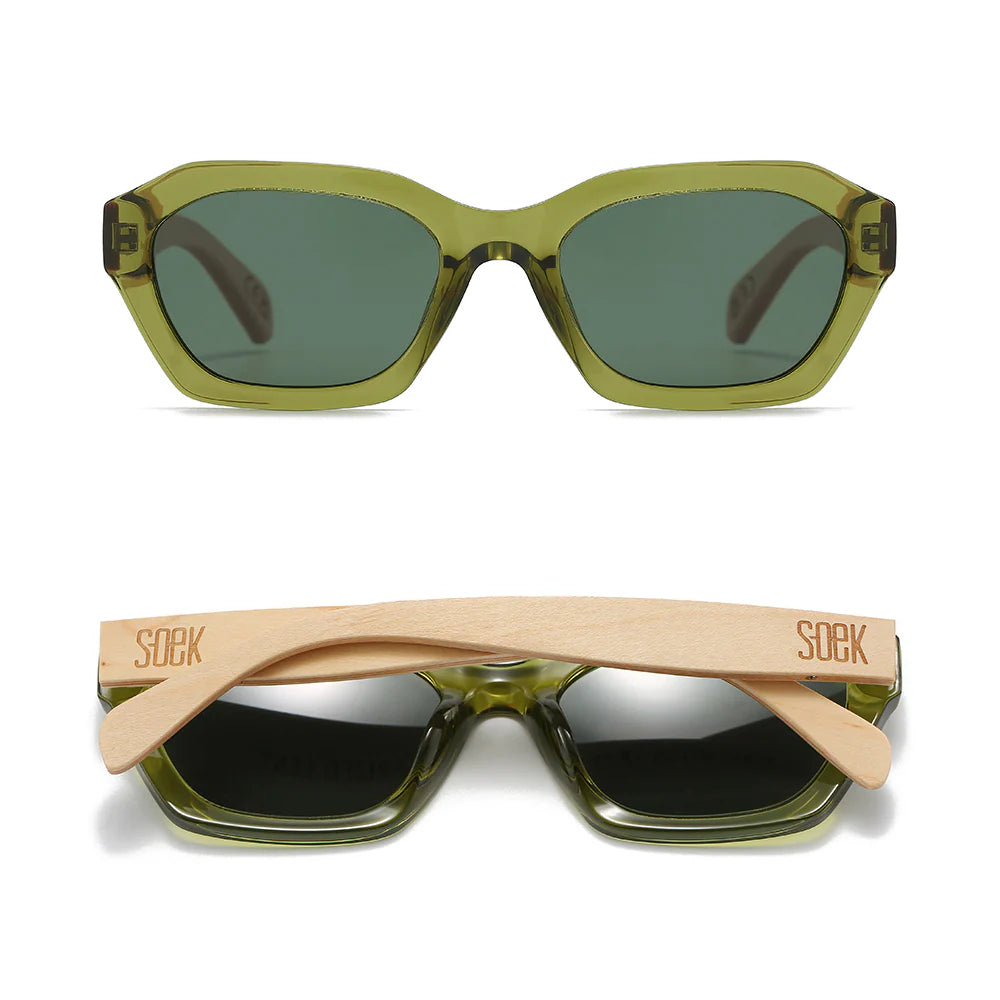 SOEK STRAY Moss l Sunglasses l Khaki Lens l White Maple Arms