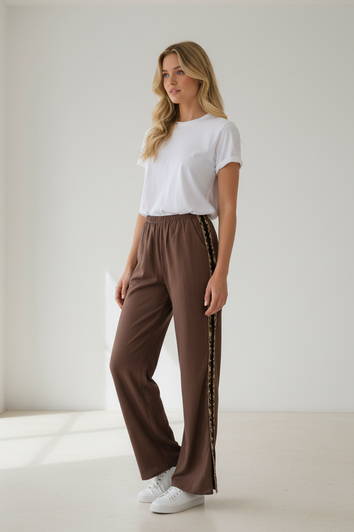 Leopard Racer Stripe Pant / By Frankie