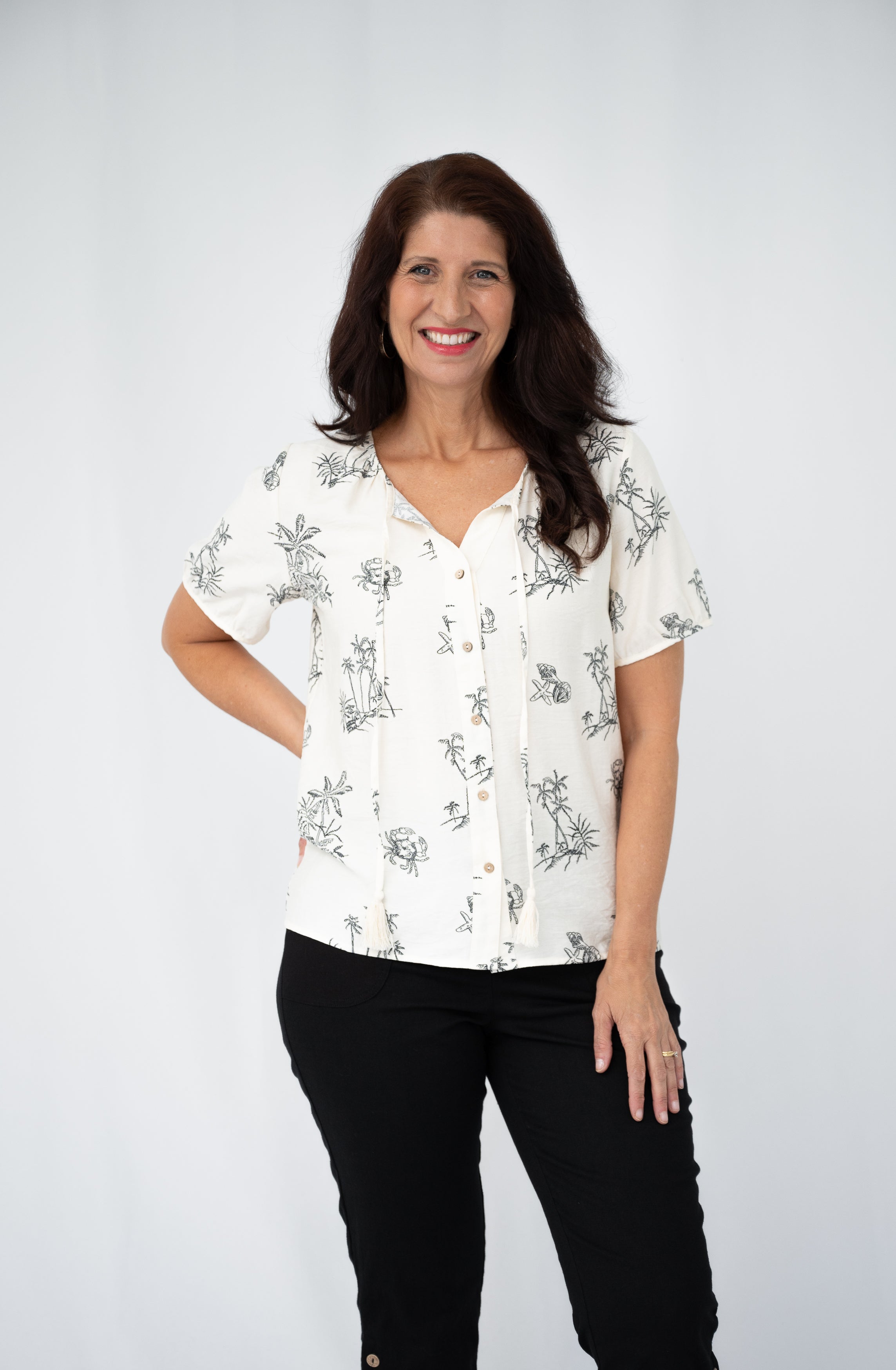 Islander Peasant Top Black