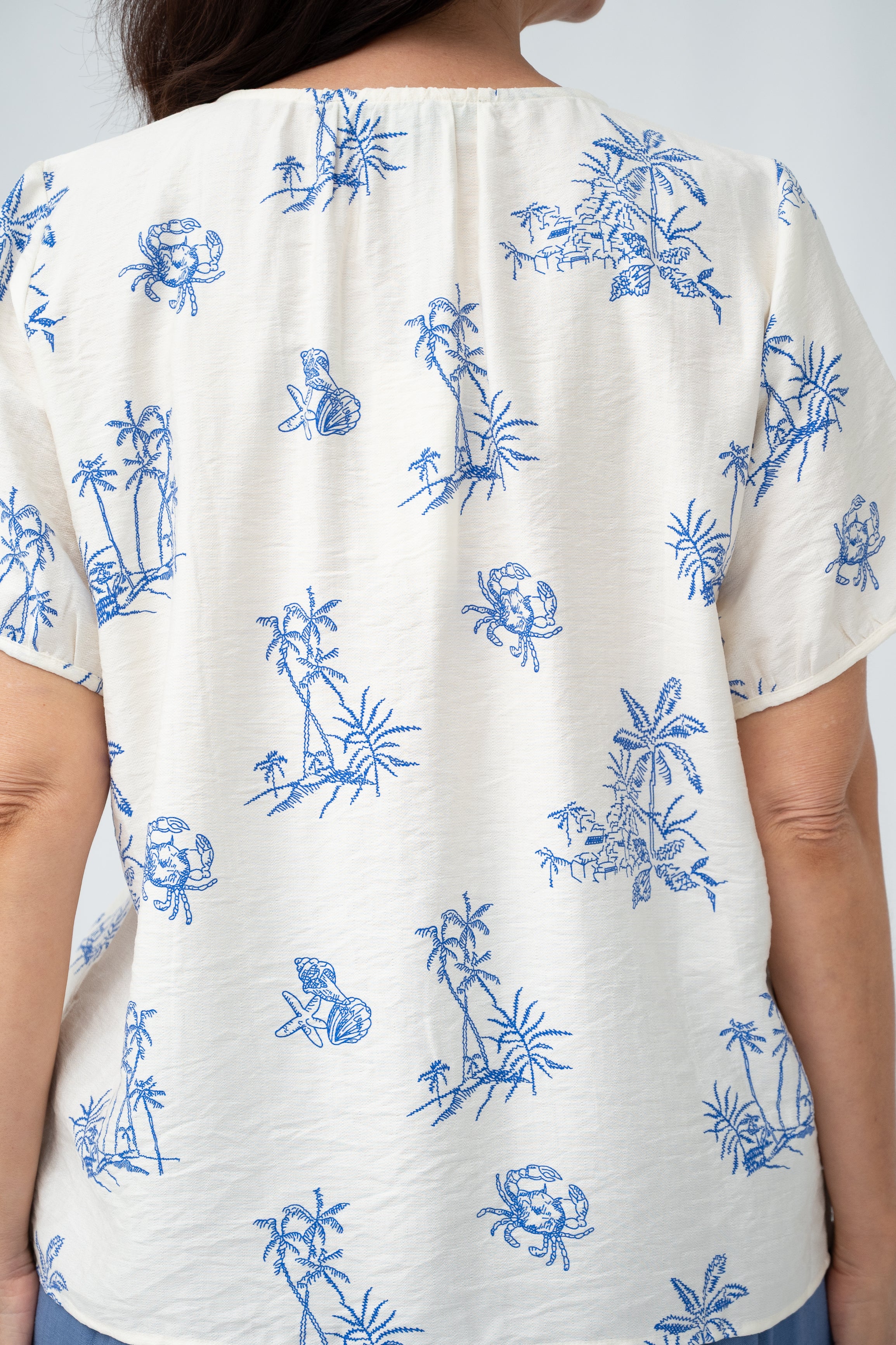 Islander Peasant Top Blue