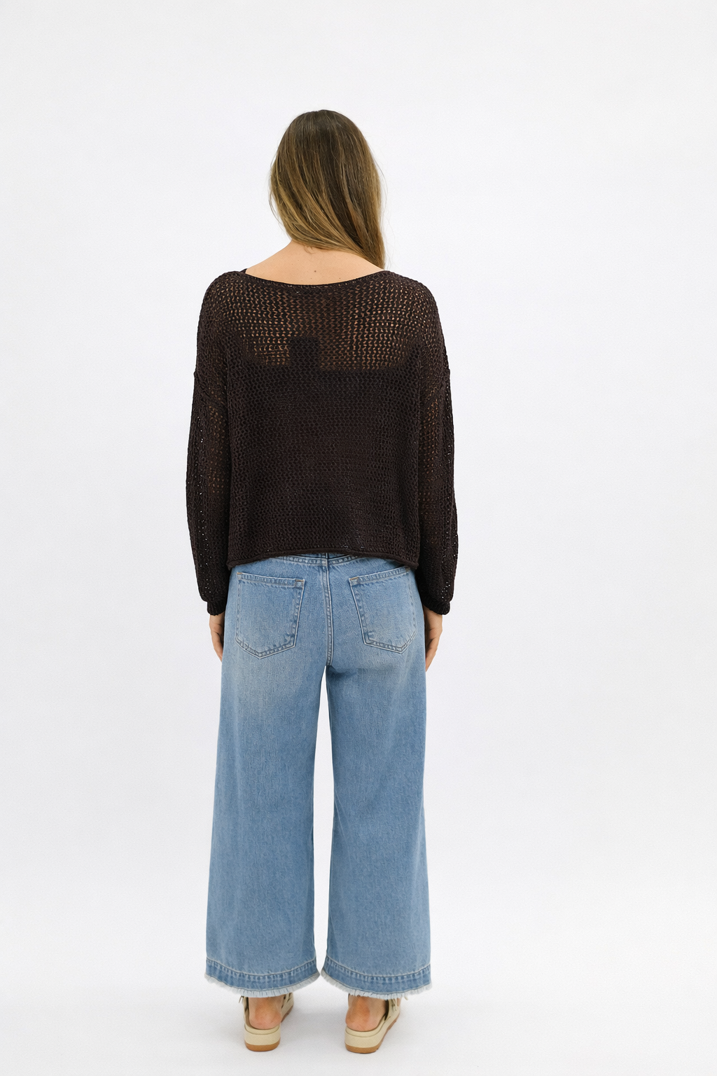 Rae Daisy Linen Blend Knit Chocolate