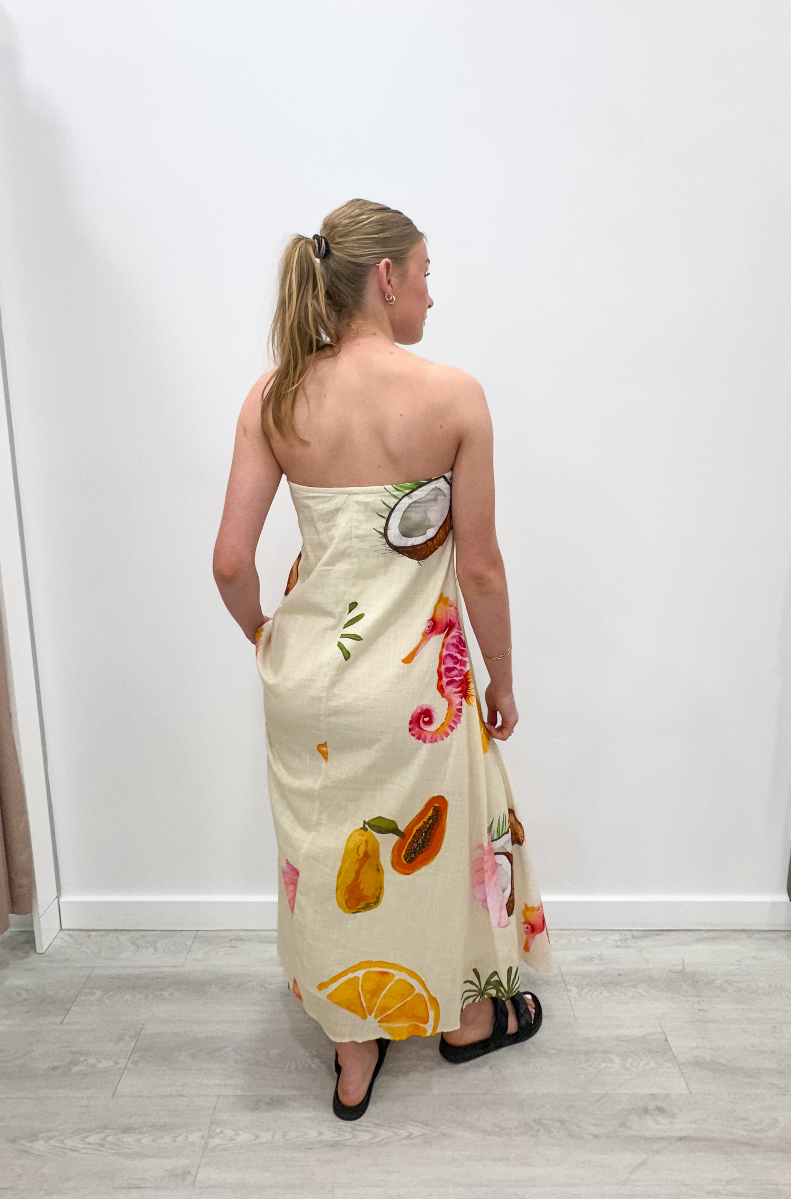 Mermaid Island Strapless Maxi Dress