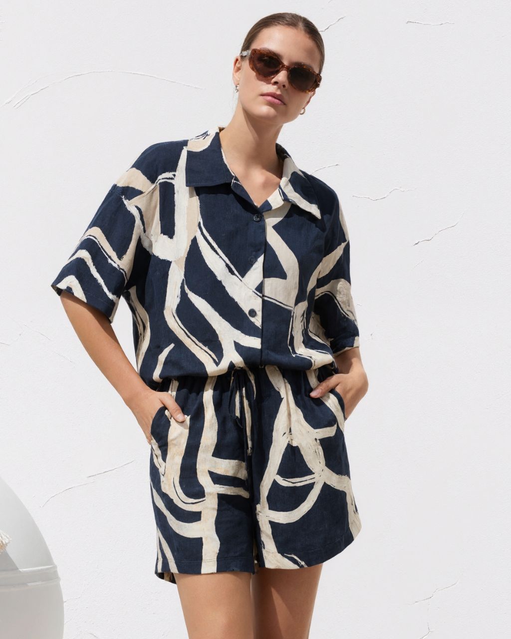 Rebecca 2 Piece Shirt Short Set