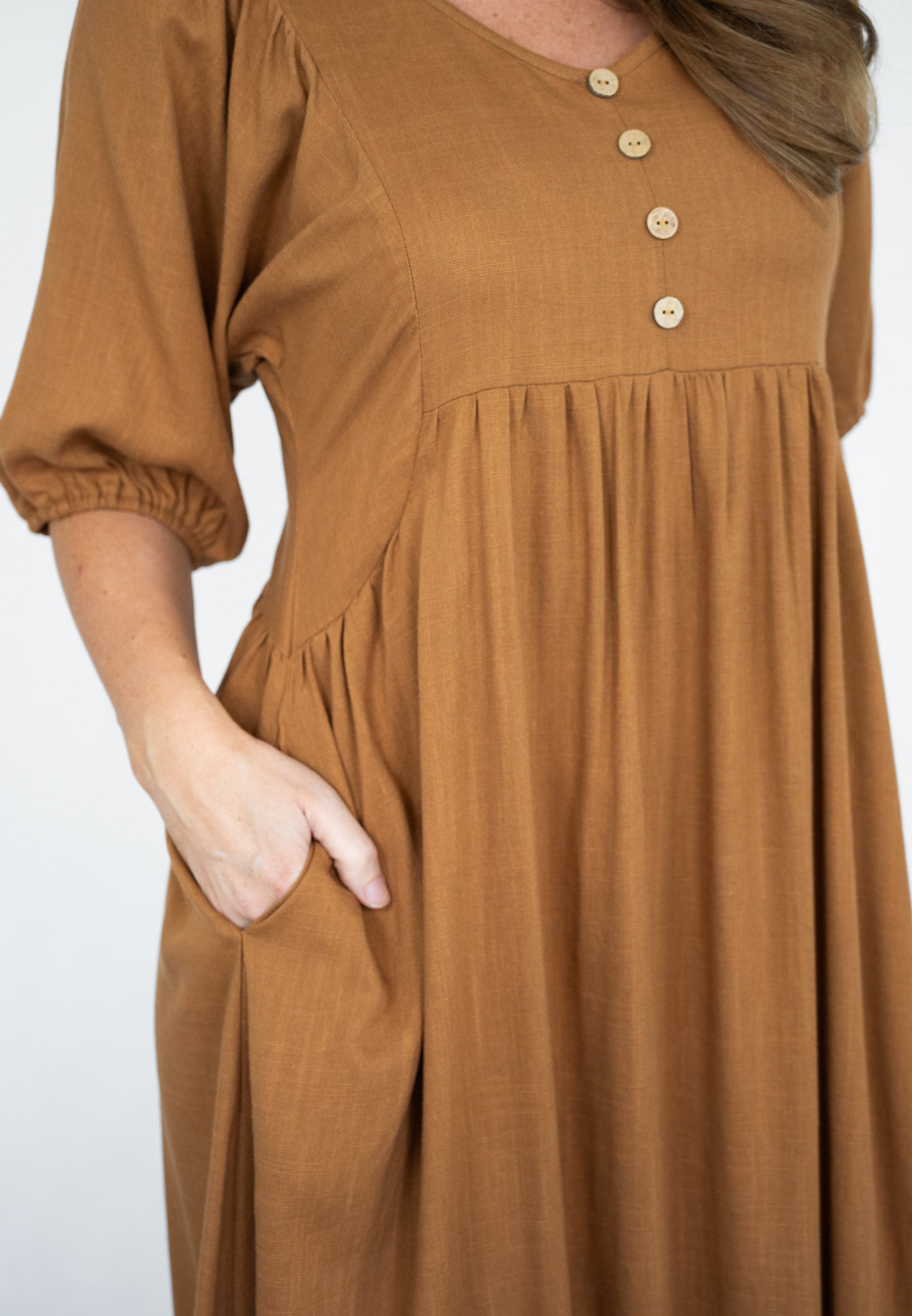 Bonny Tan Midi Dress