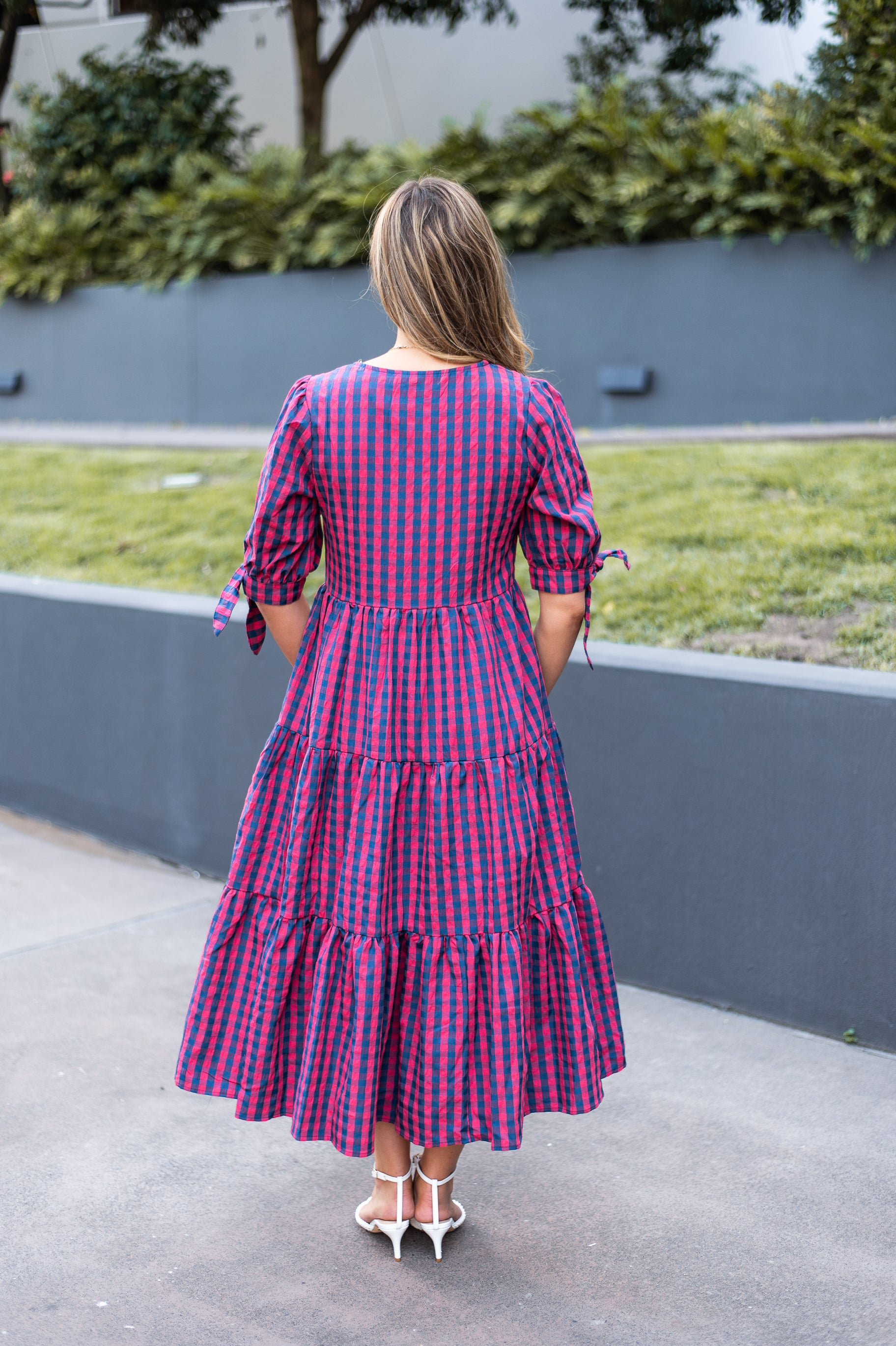 Annie Gingham Midi Dress