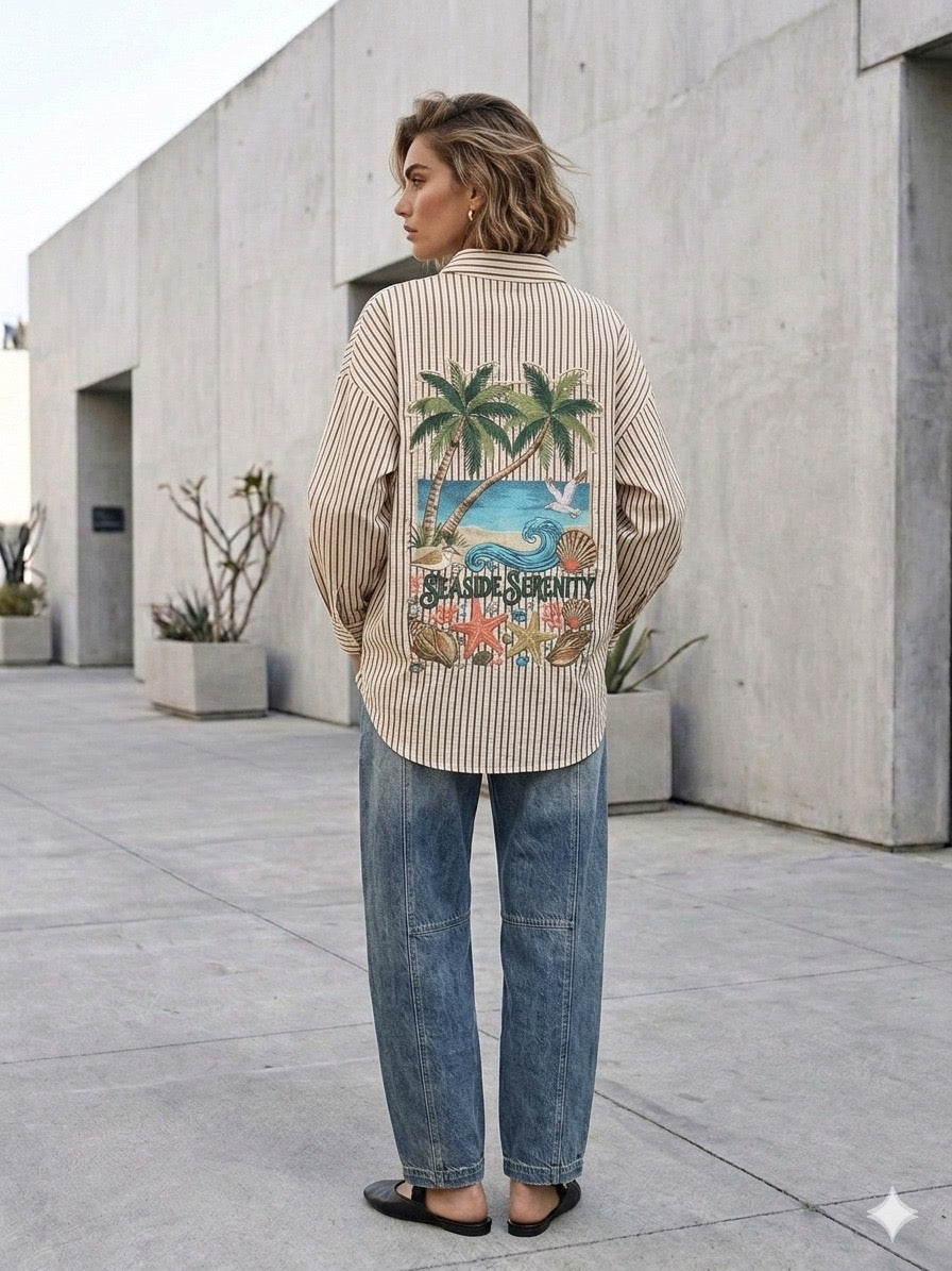 Seaside Serenity Oversized Shirt