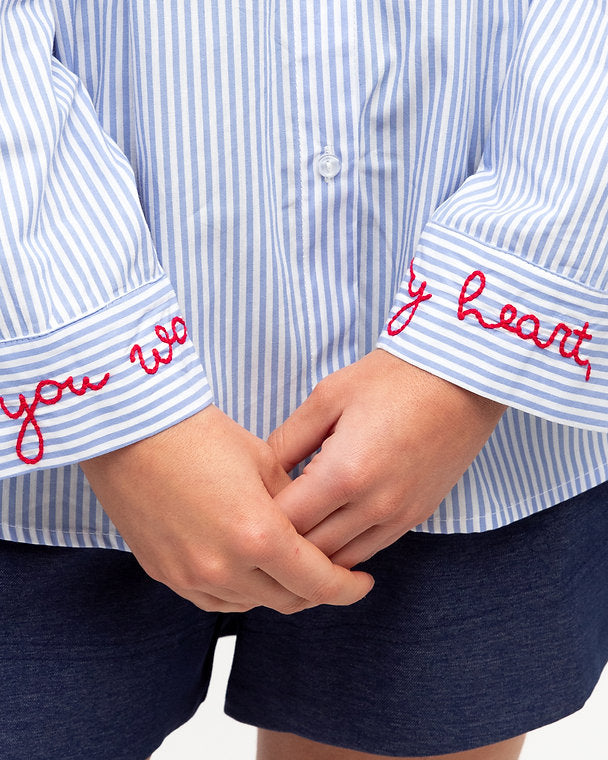 X's & O's Oversized Embroidered Shirt