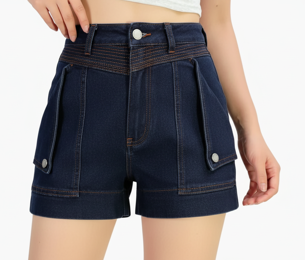 Denim Flip Pocket Shorts