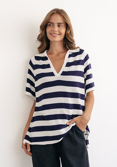 Nautical Relaxed Knit Top