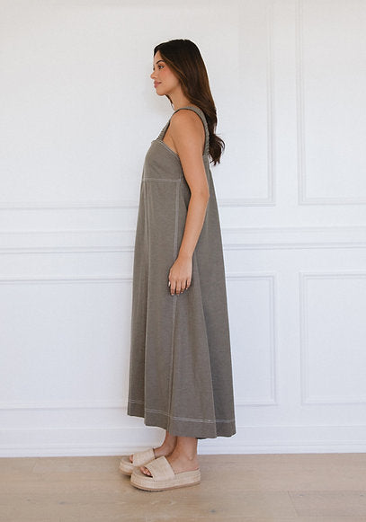 Stitched up Maxi Dress Khaki