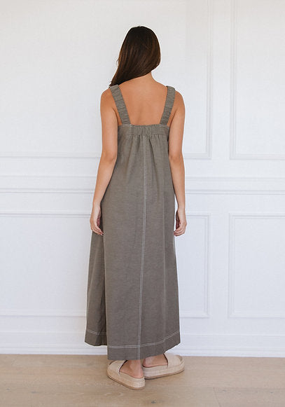 Stitched up Maxi Dress Khaki