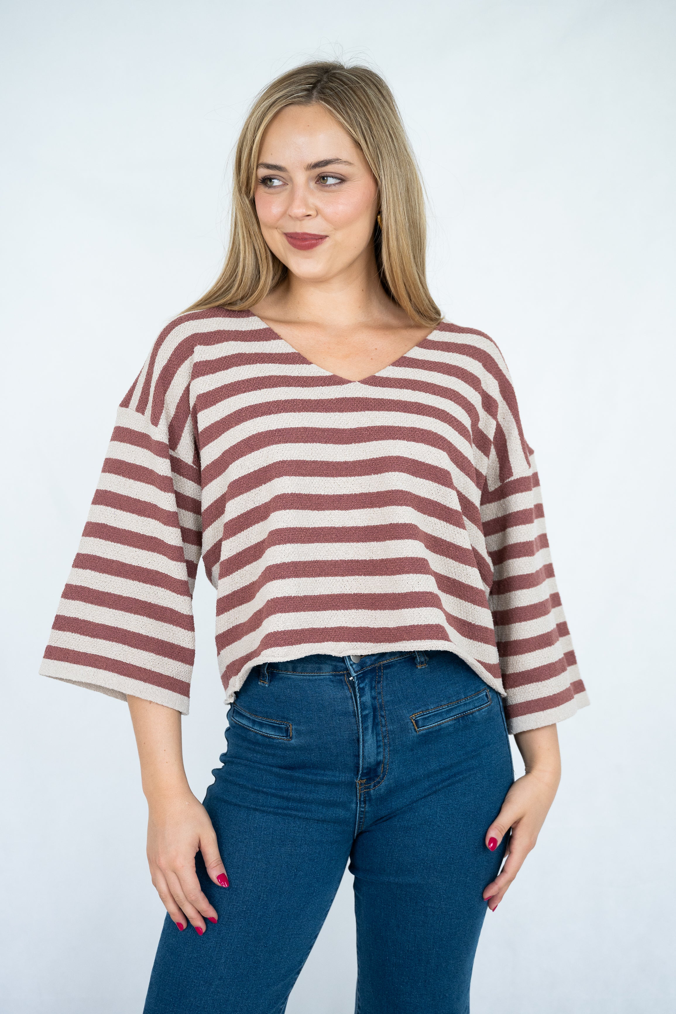 Boucle Knit Top Mocha
