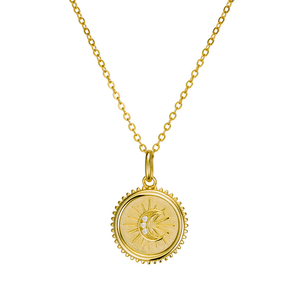 Luna Disk Pendant Necklace