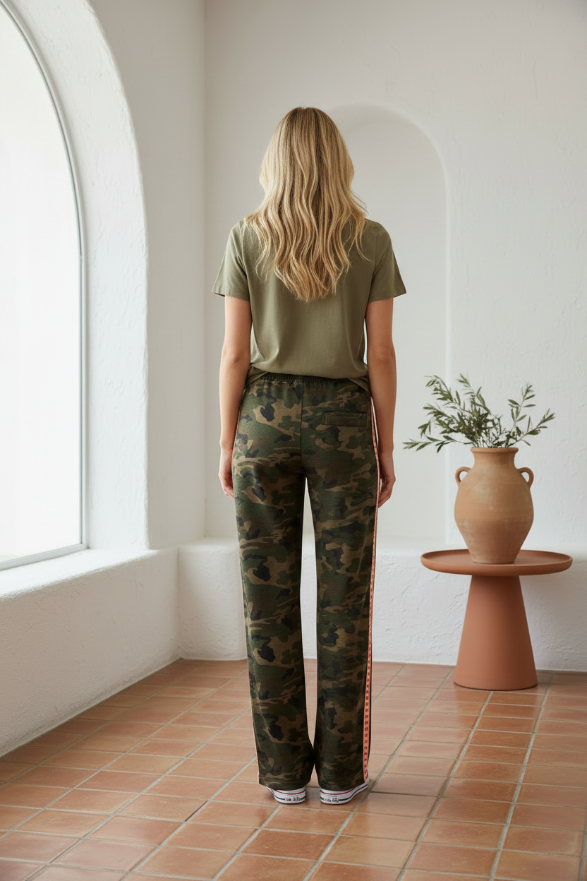 Camo Orange Heart Racer Pants