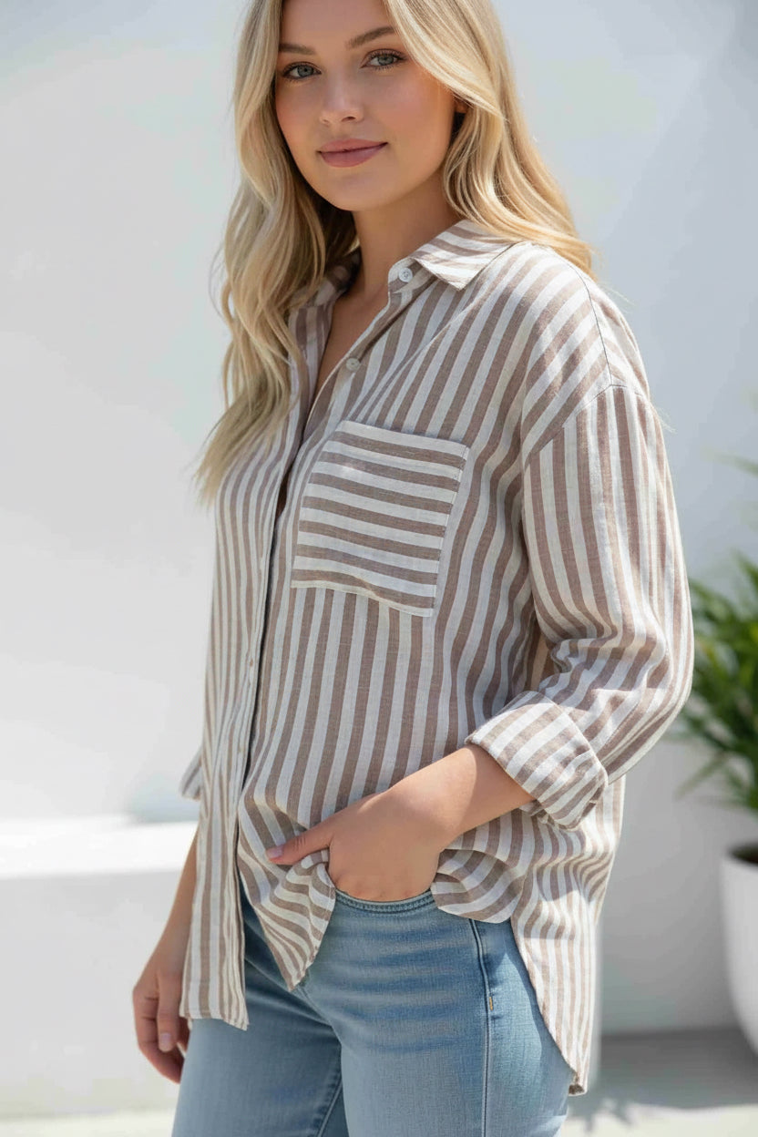 Portabello Mocha Stripe Shirt