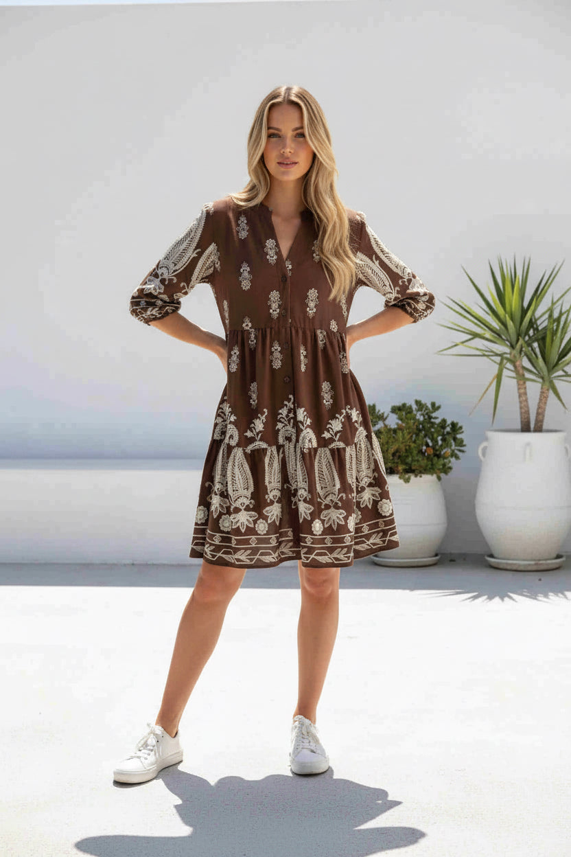 Rossetta Midi Dress Chocolate