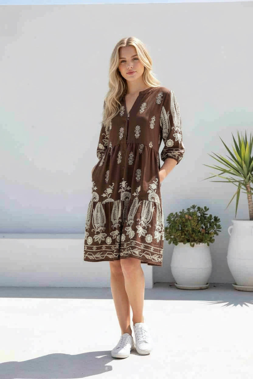 Rossetta Midi Dress Chocolate