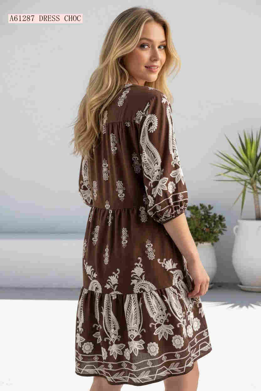 Rossetta Midi Dress Chocolate