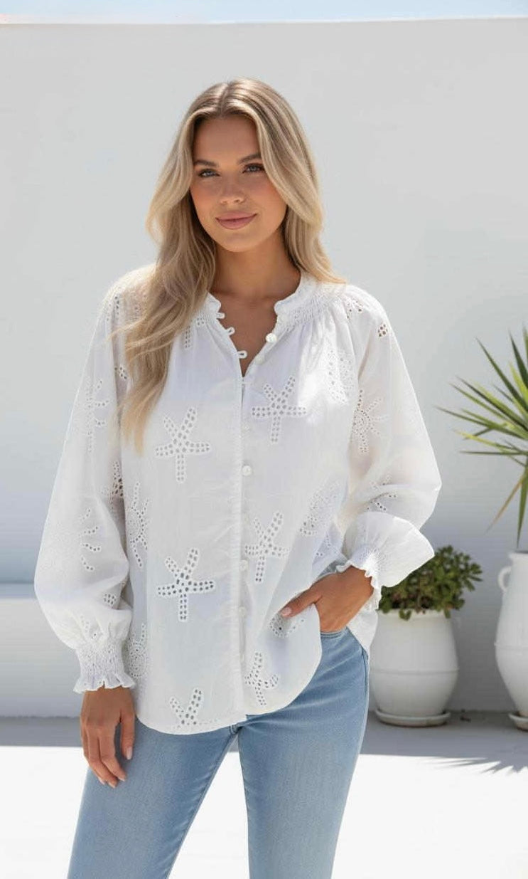 Pearl Cotton Lace Blouse