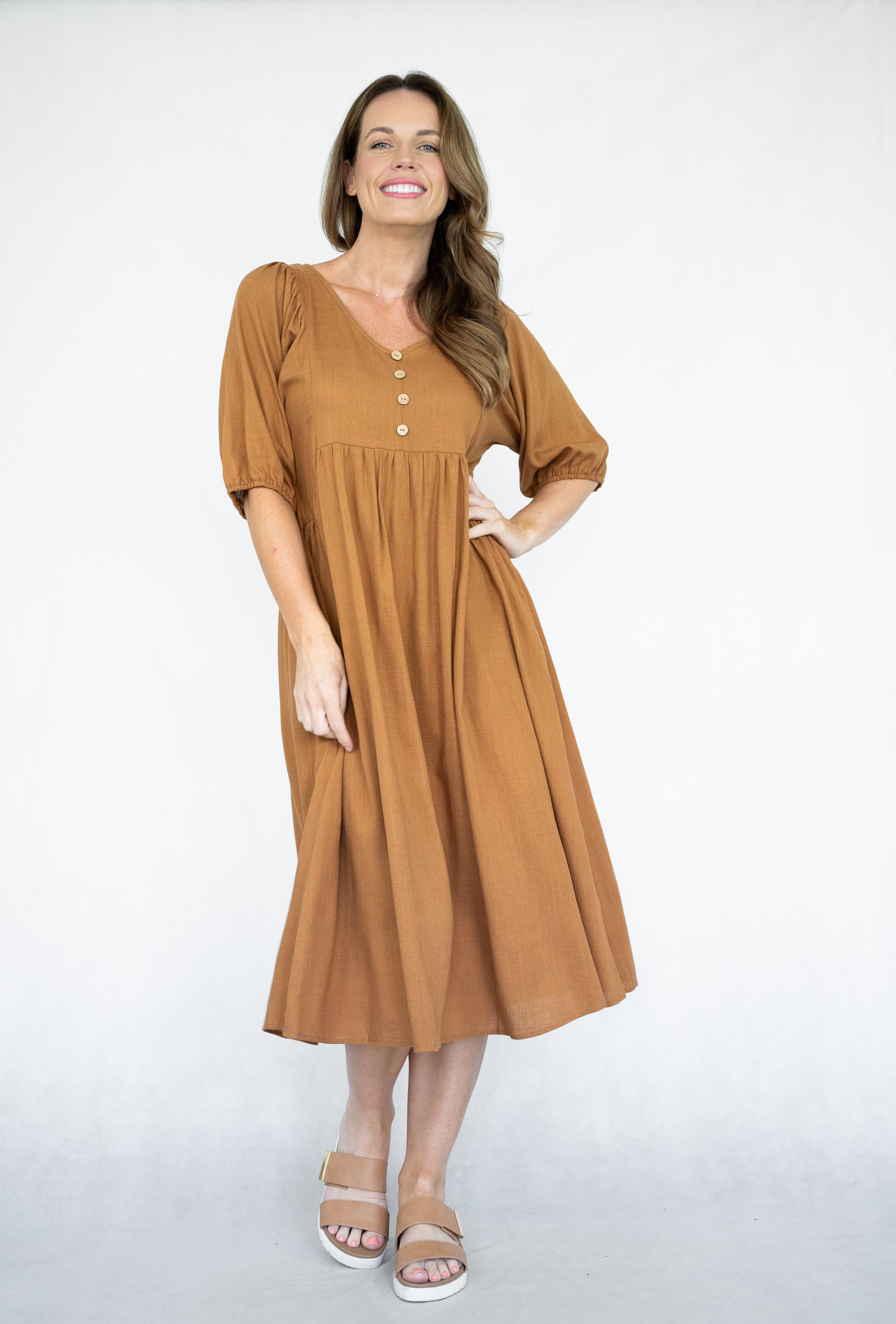 Bonny Tan Midi Dress