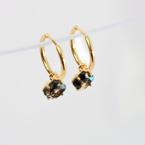 Aura Earrings in Gold with Herkimer