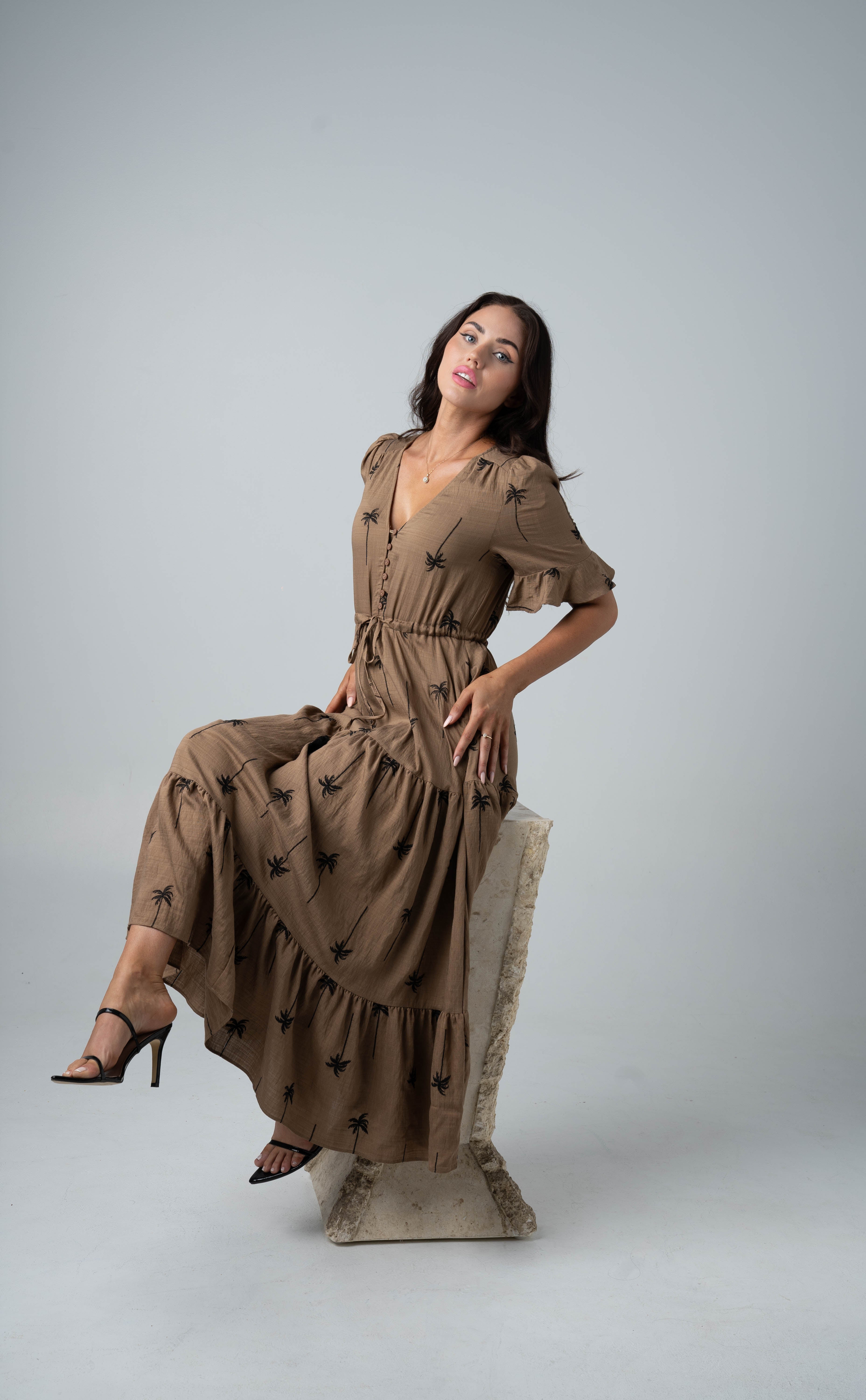 Black Palm Maxi Dress