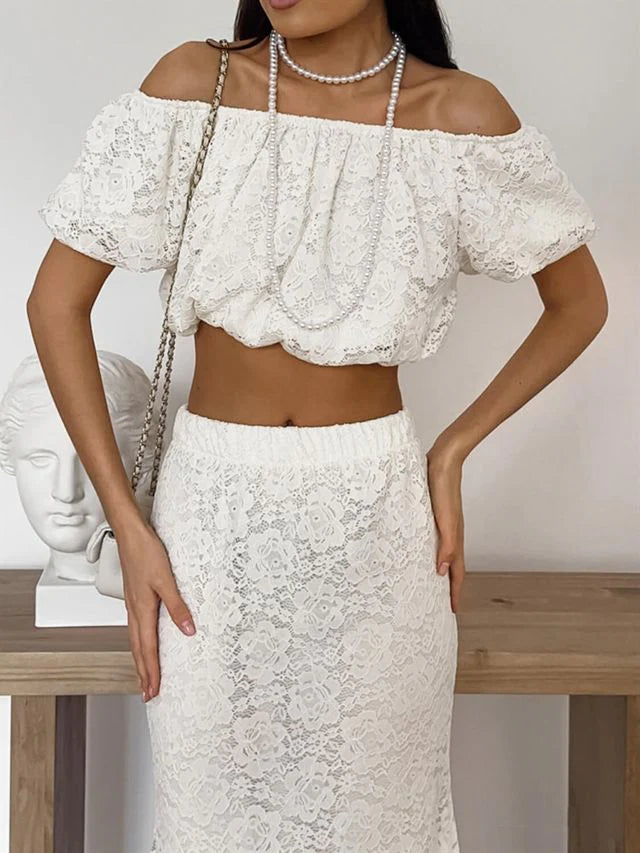 Bella 2-Piece Lace Skirt Set