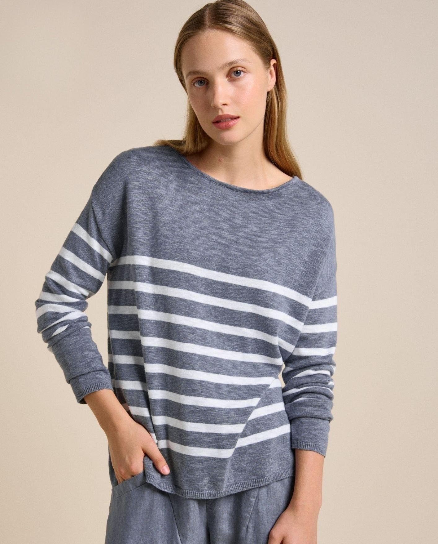 Bobbie Little Lies Knit Top Steel